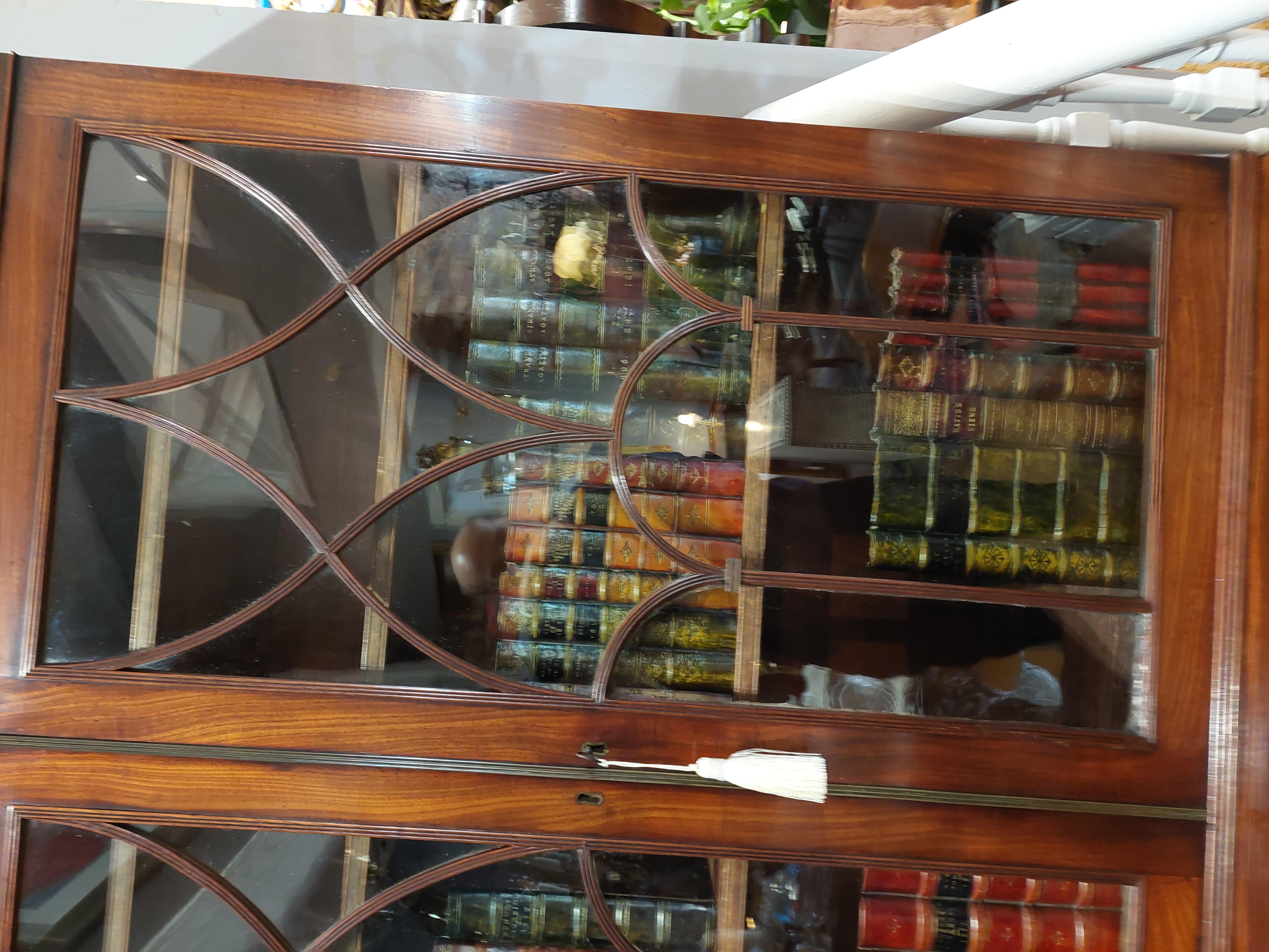 Regency Mahogany Secretaire Bookcase For Sale 4