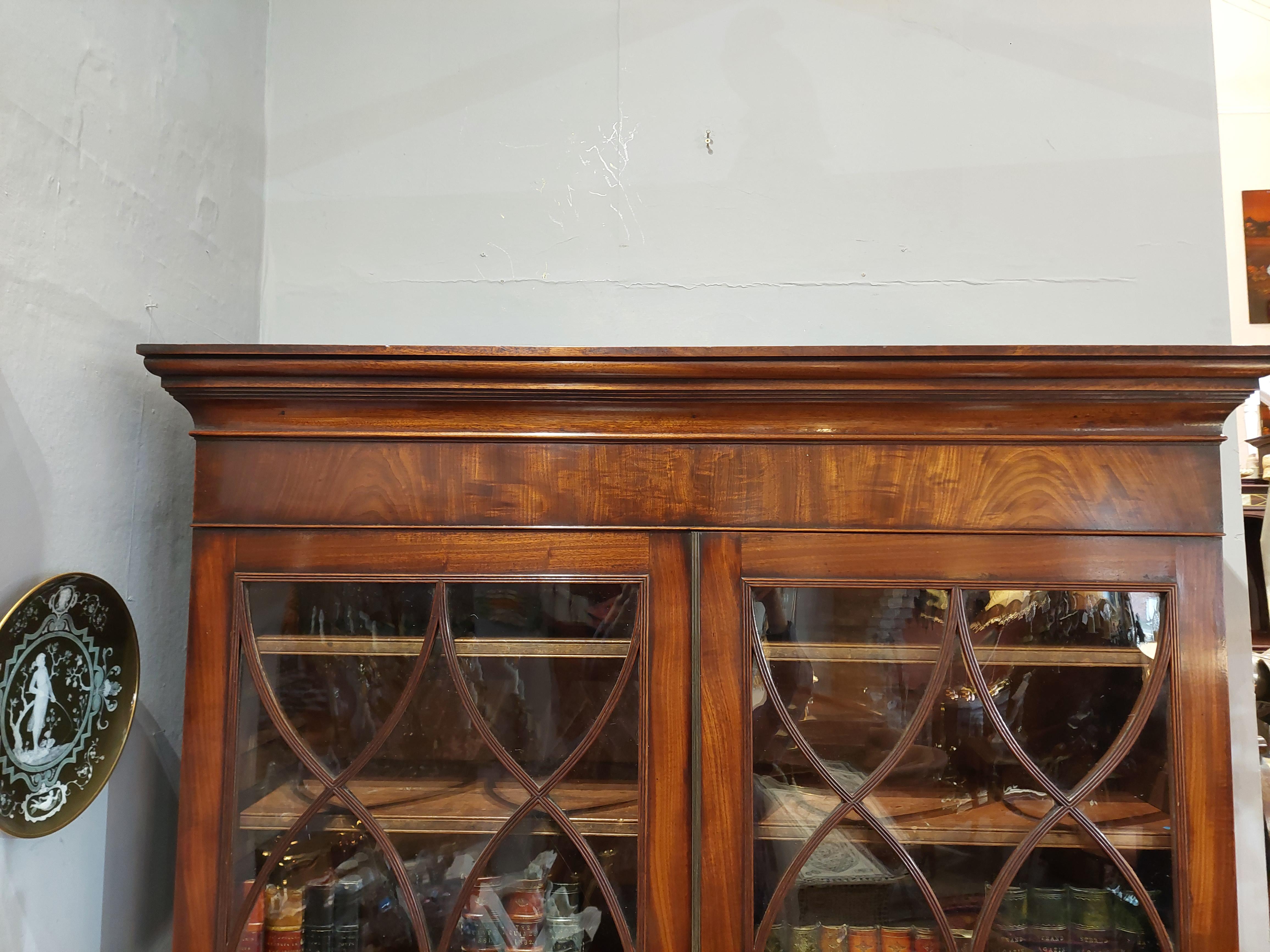 Regency Mahogany Secretaire Bookcase For Sale 3