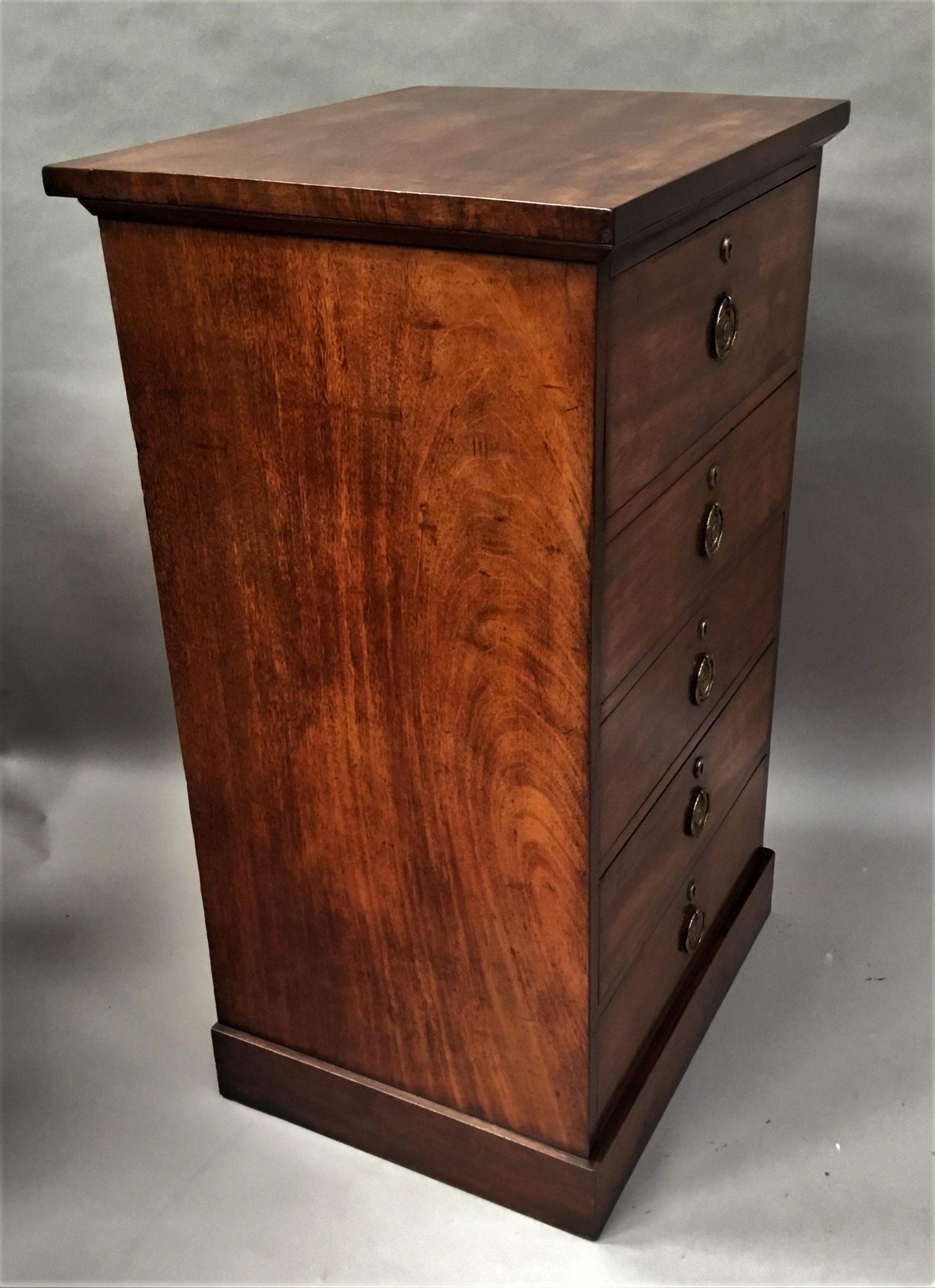 Regency Mahogany Secretaire Chest of Drawers Cabinet For Sale 7