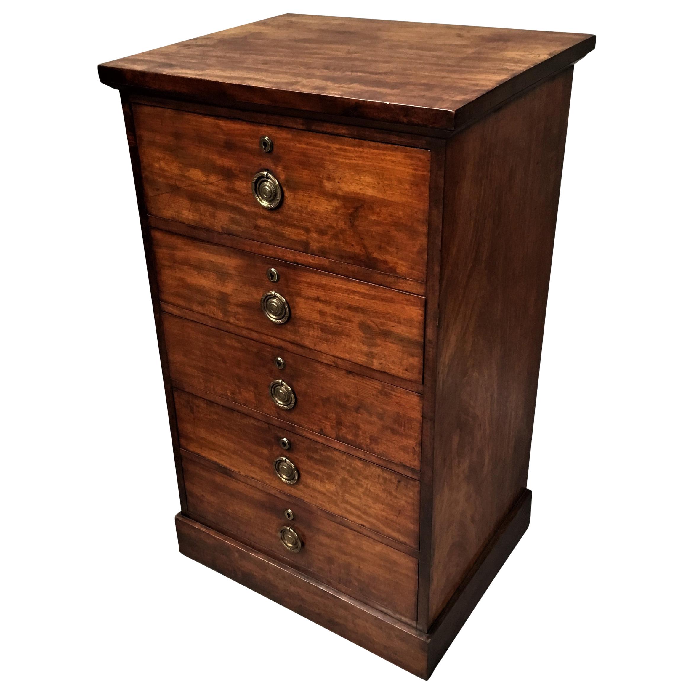 Regency Mahogany Secretaire Chest of Drawers Cabinet For Sale