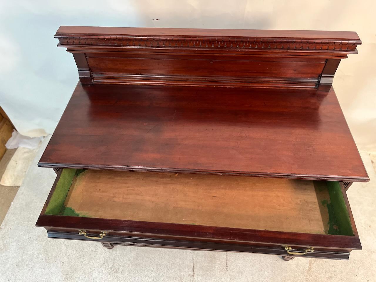 Brass Regency Mahogany Server For Sale