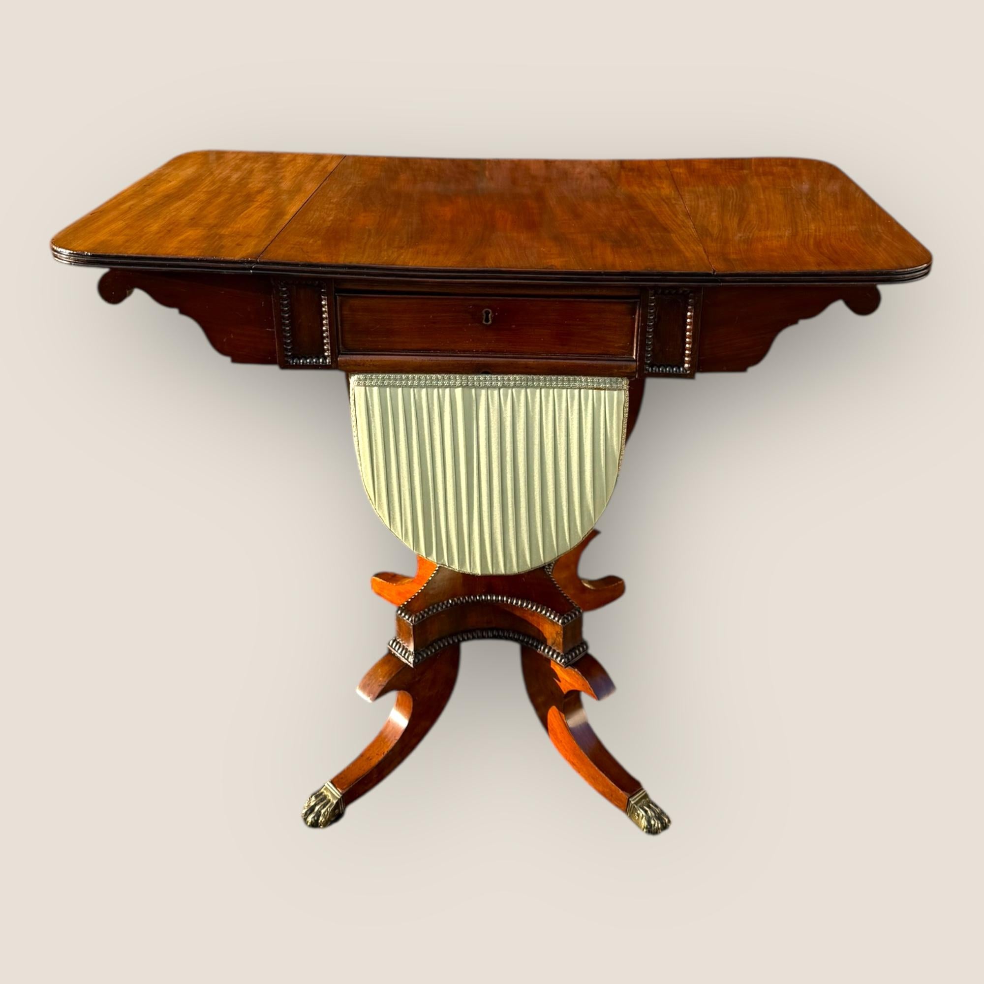 Regency Mahogany Sewing Table For Sale 1
