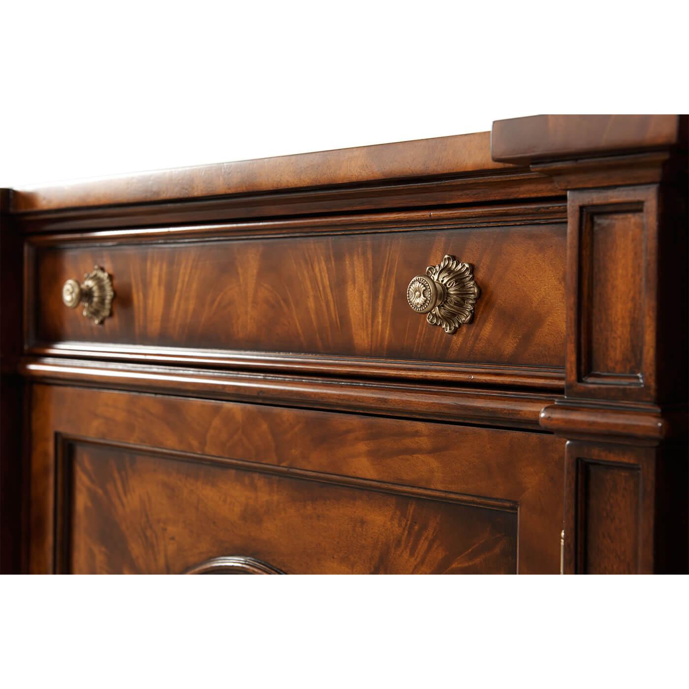 Wood Regency Mahogany Side Cabinet For Sale