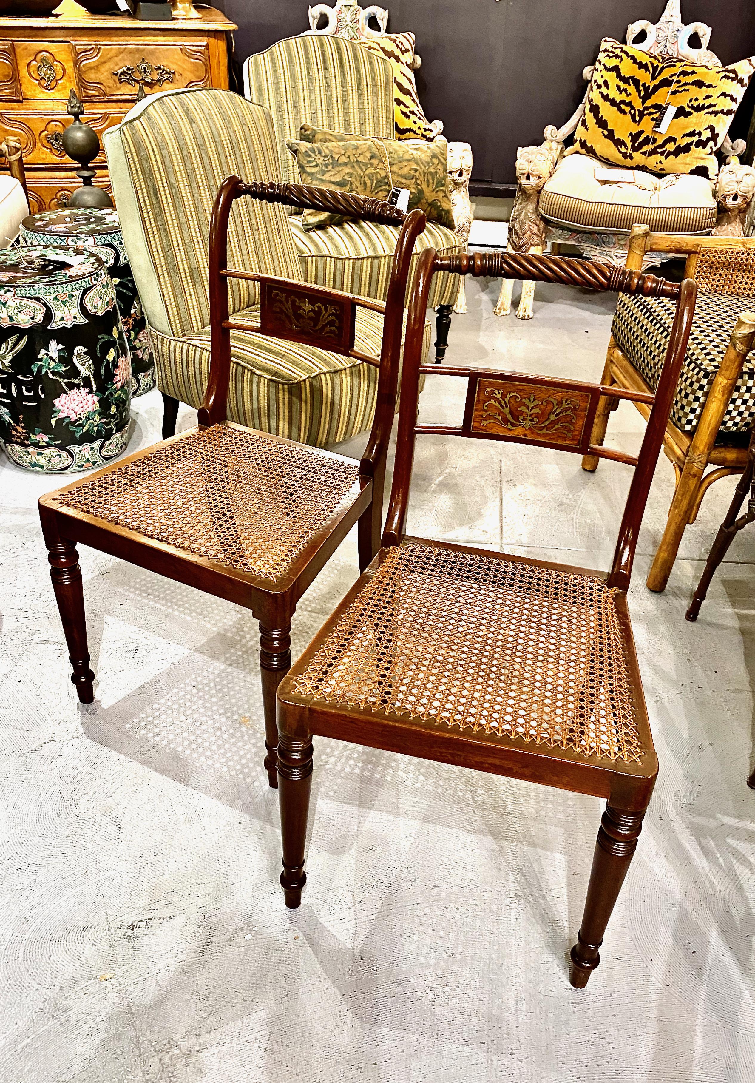 English Regency Dining Chairs, Set of 6 For Sale