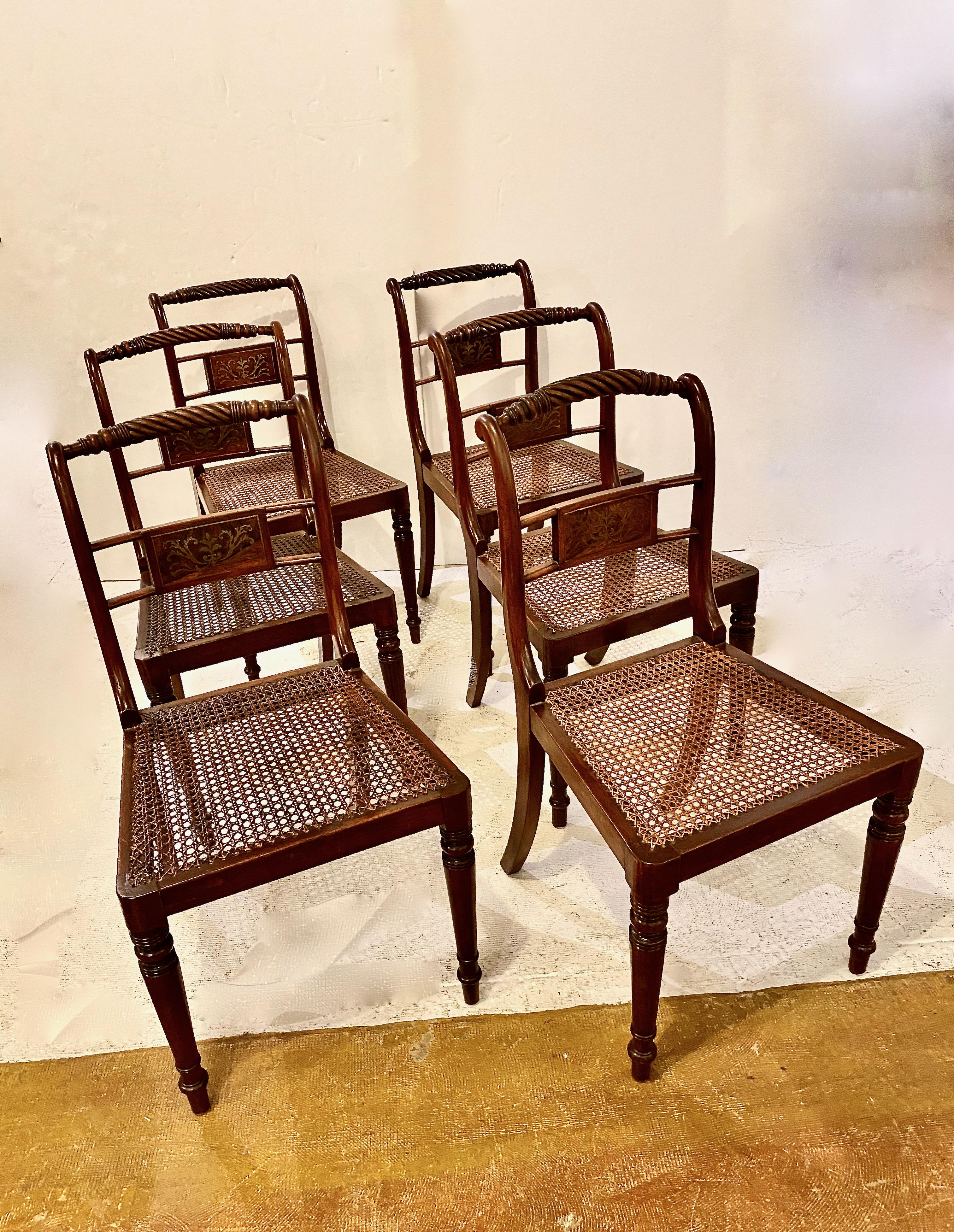 Regency Dining Chairs, Set of 6 For Sale 4