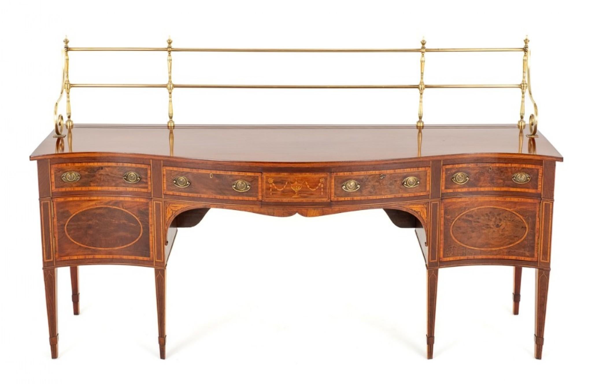 Regency Mahogany Sideboard Inlaid Server In Good Condition For Sale In Potters Bar, GB