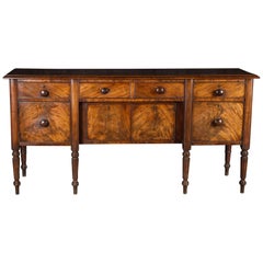 Regency Mahogany Sideboard with Tapering Fluted Legs