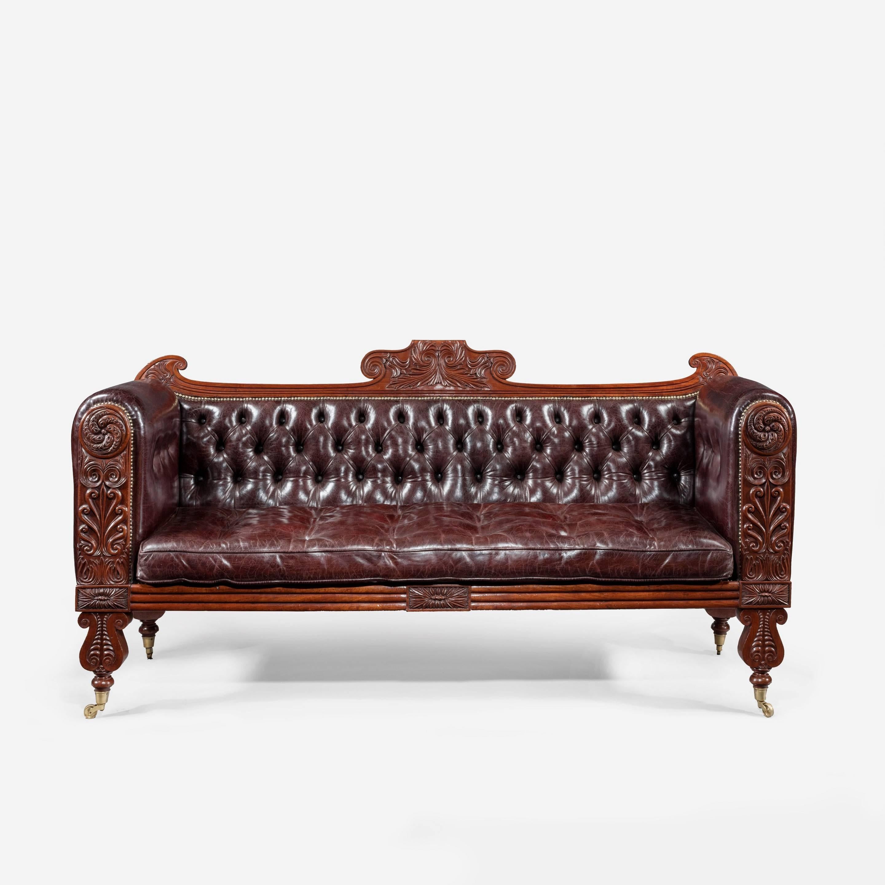 English Regency Mahogany Sofa For Sale