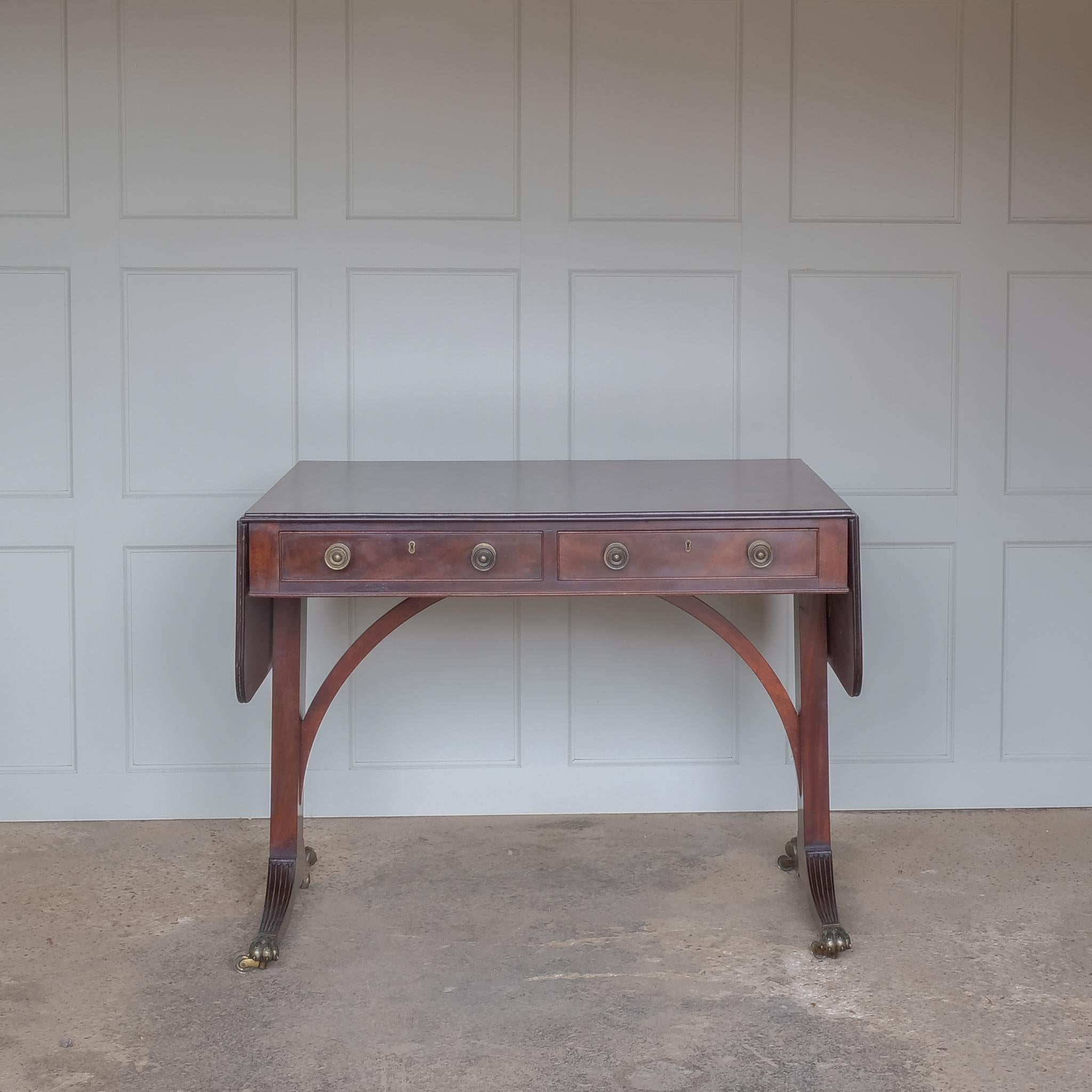 British Regency Mahogany Sofa Table For Sale