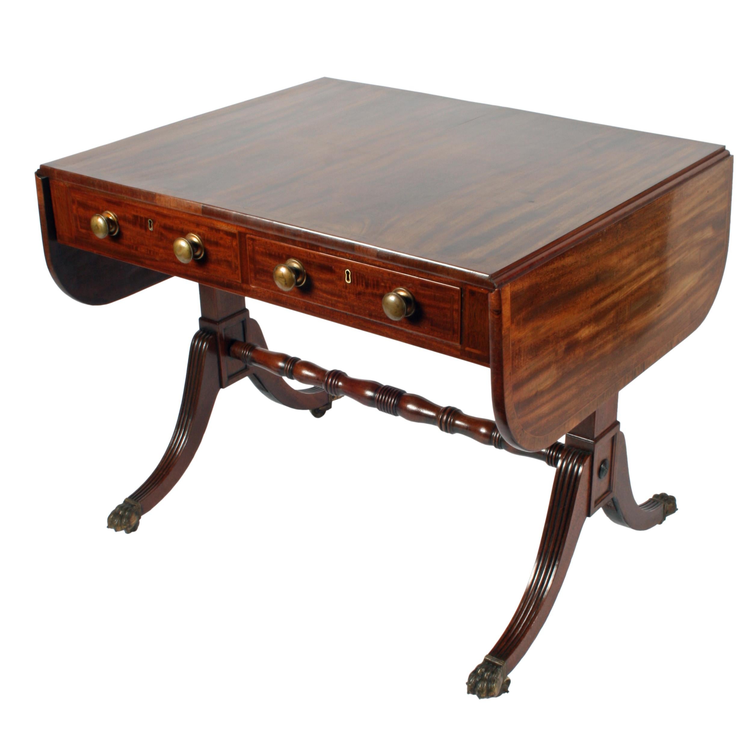 Early 19th Century Regency Mahogany Sofa Table For Sale