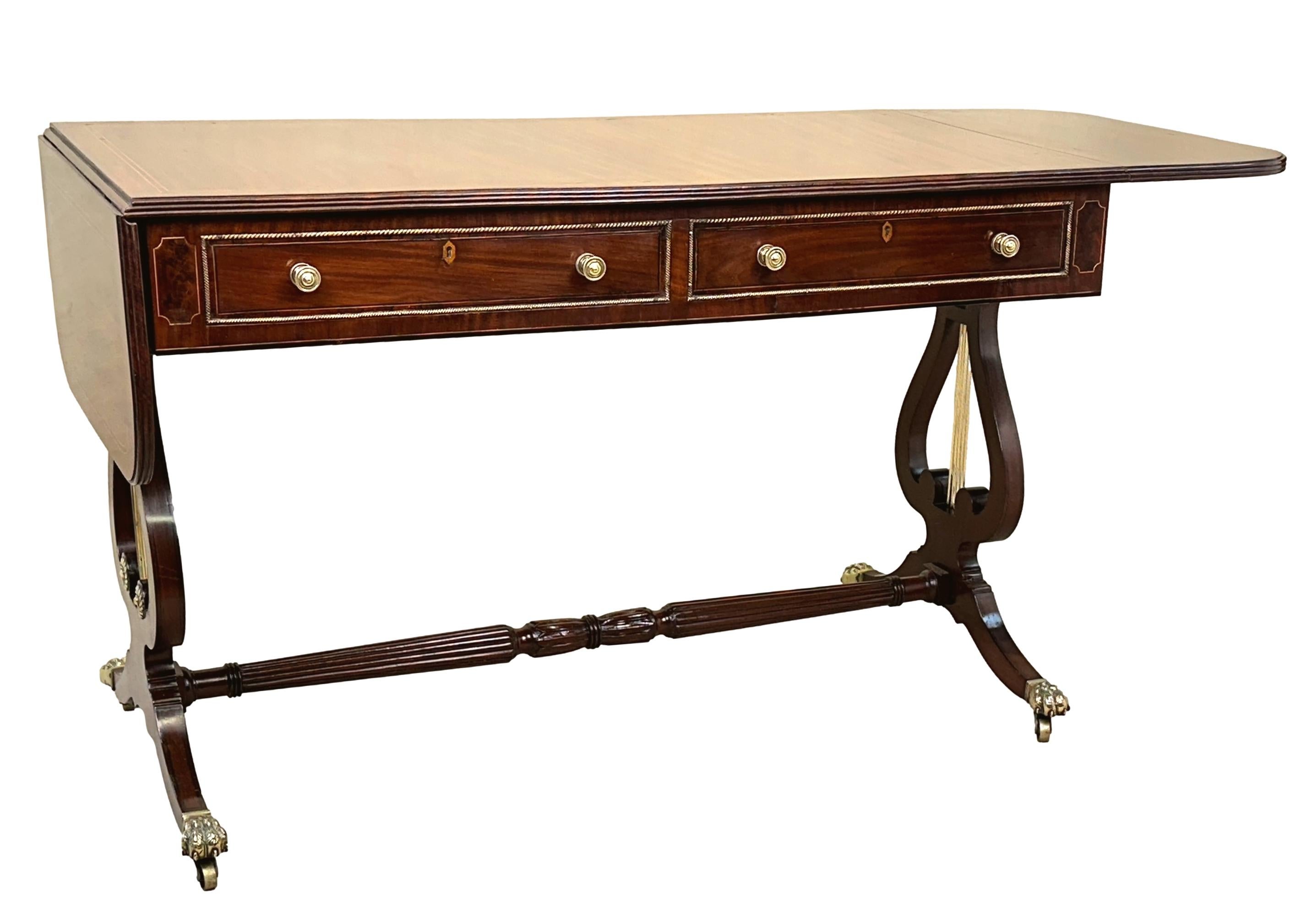 19th Century Regency Mahogany Sofa Table For Sale