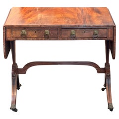 Antique Regency Mahogany Sofa Table With Lion Mask Pulls