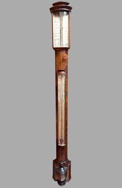 Regency Mahogany Stick Barometer Made and Signed by Worthington & Allan