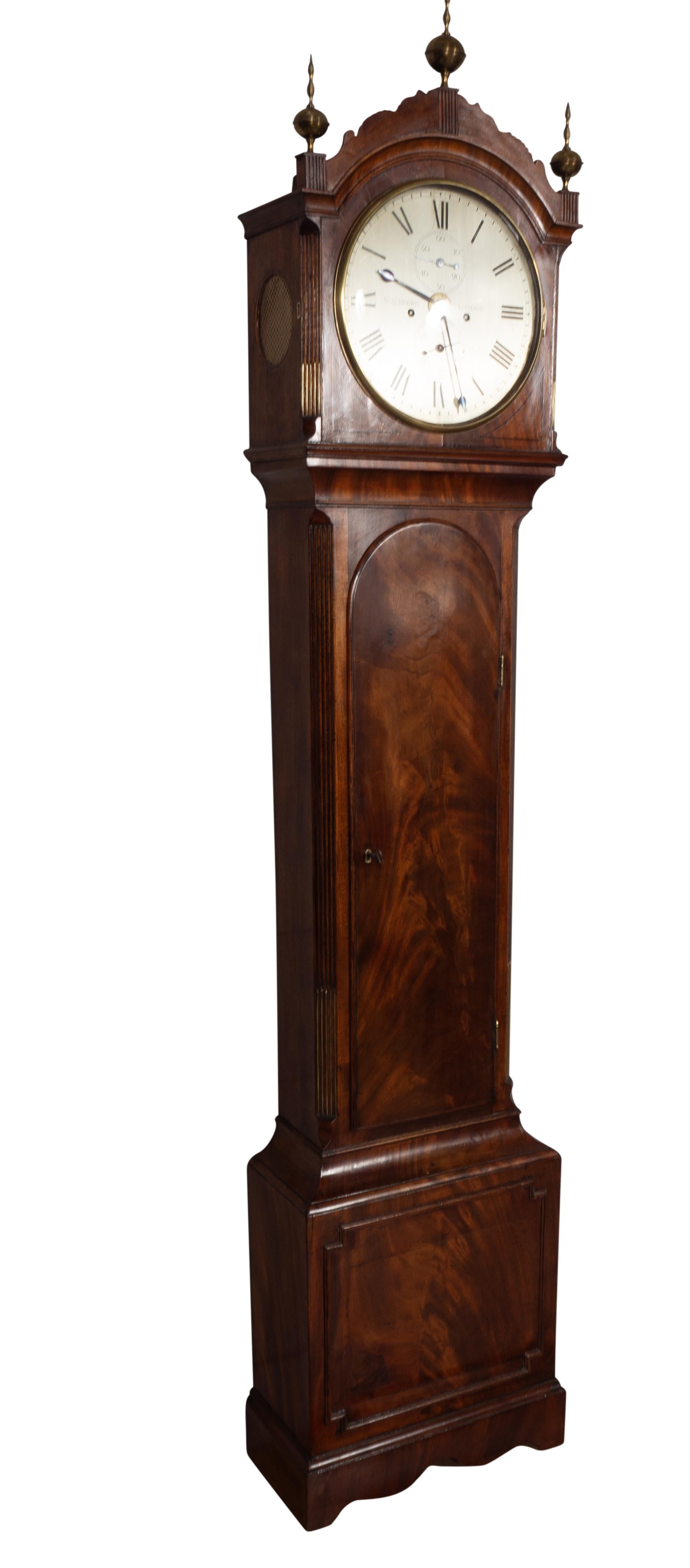 Reloj de caja alta de caoba de la Regencia Por W. Ashford, Londres en venta 9