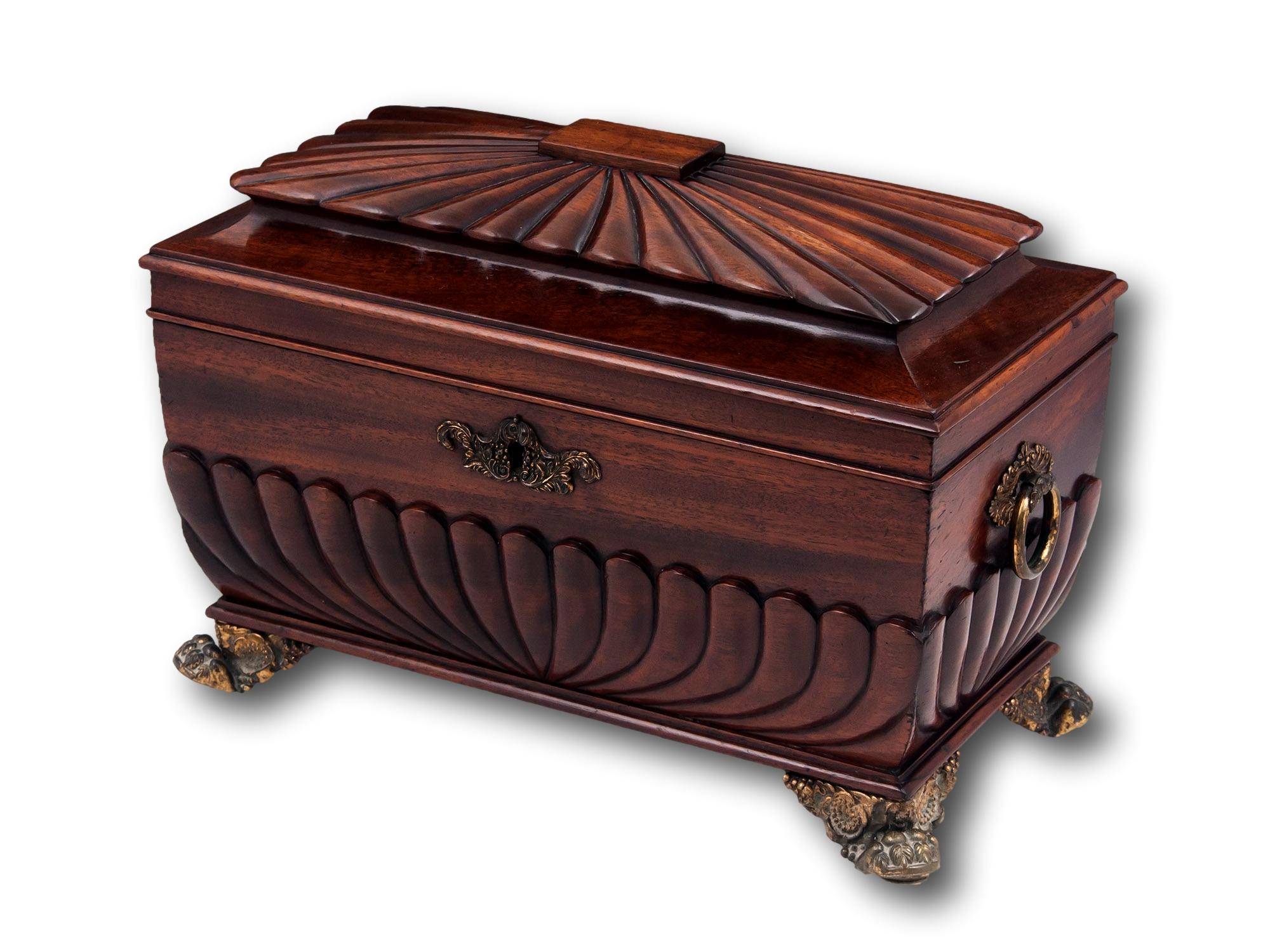 Cast Regency Mahogany Tea Chest Robert Wright For Sale