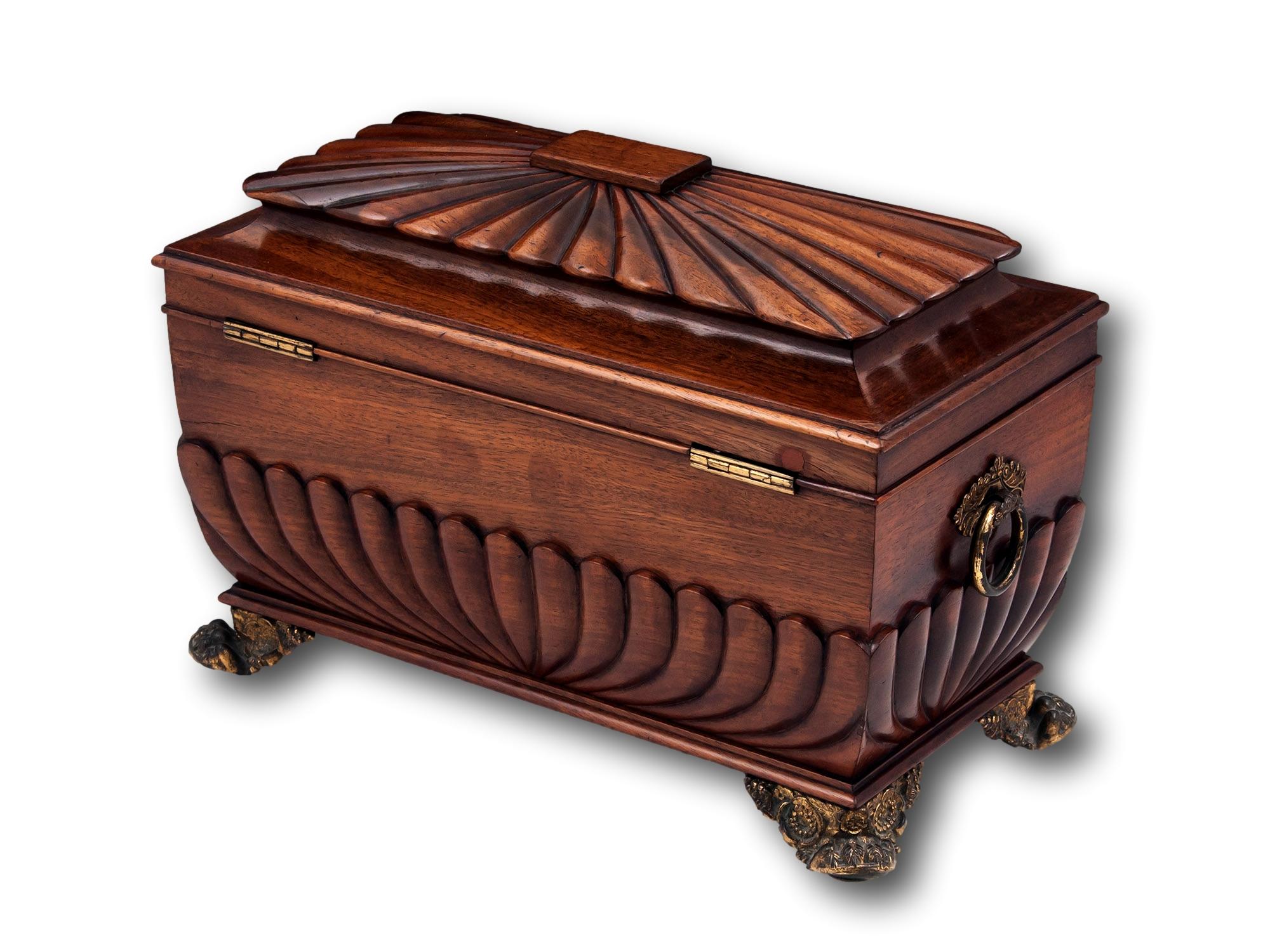 Regency Mahogany Tea Chest Robert Wright In Good Condition For Sale In Northampton, GB