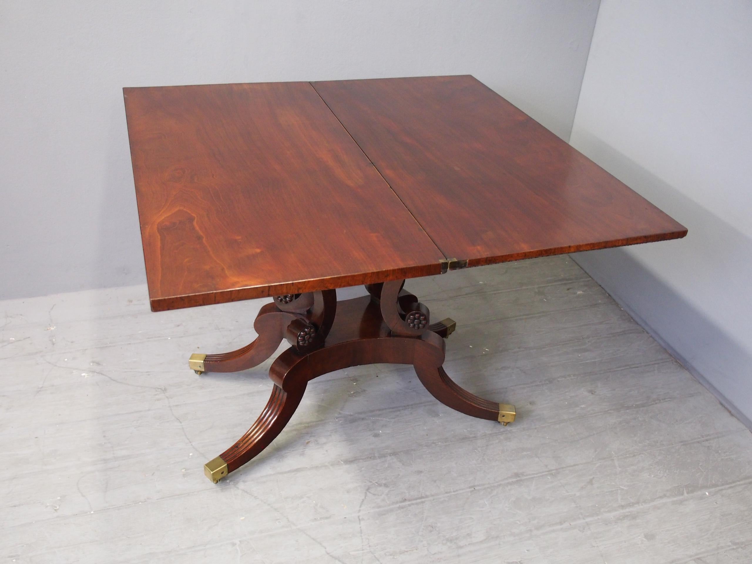 Regency Mahogany Tea Table by William Trotter For Sale 9