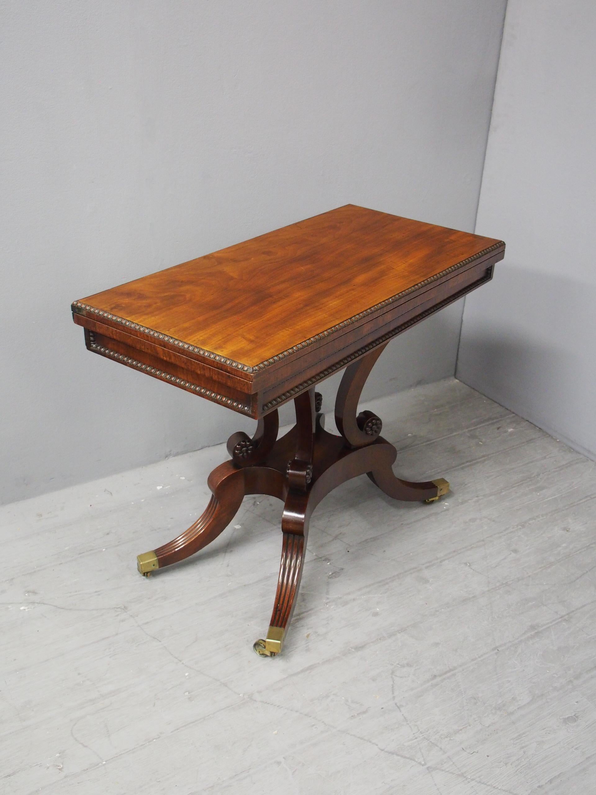Regency Mahogany Tea Table by William Trotter For Sale 4