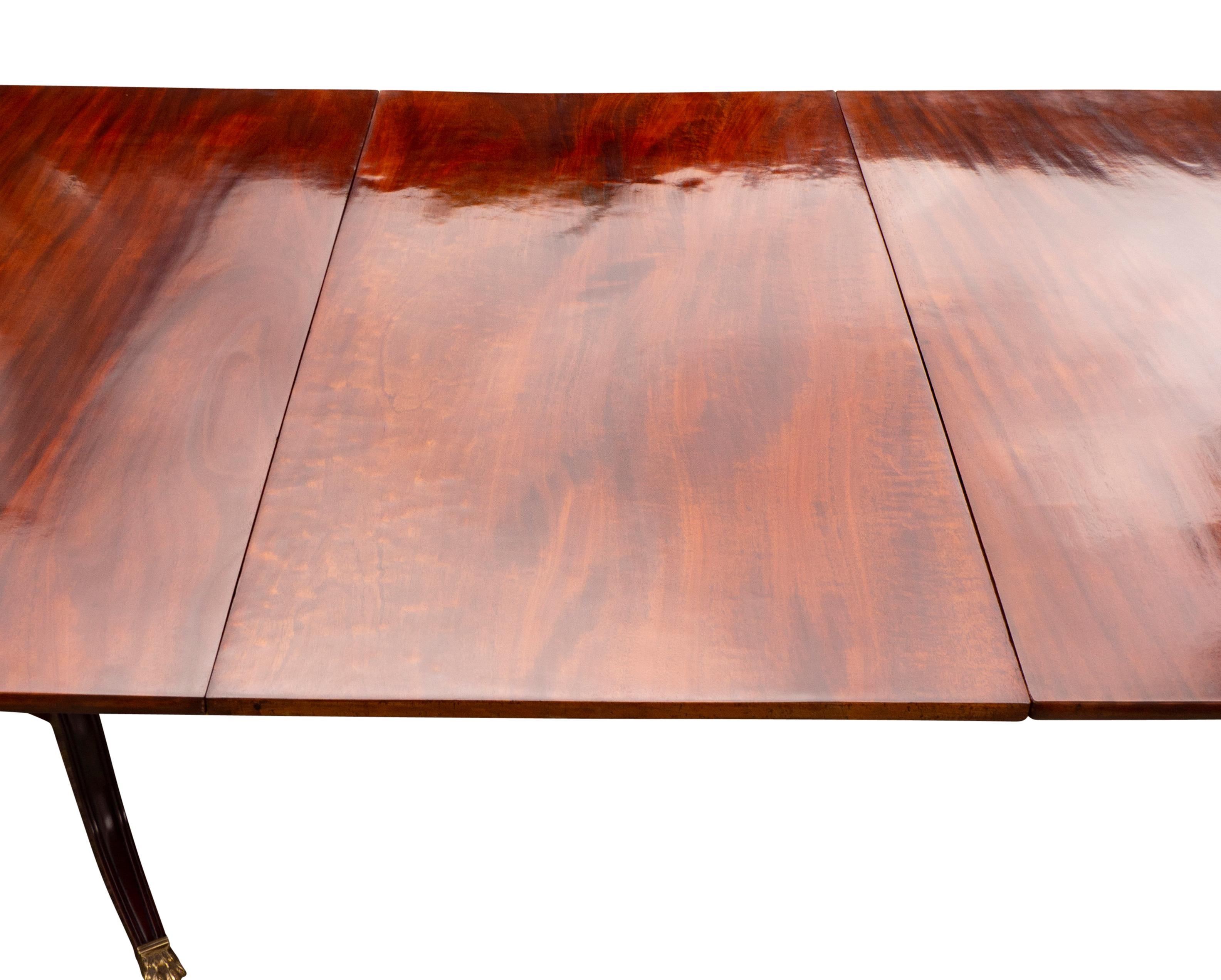 Regency Mahogany Three Pedestal Dining Table For Sale at 1stDibs