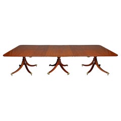 Regency Mahogany Three-Pedestal Dining Table