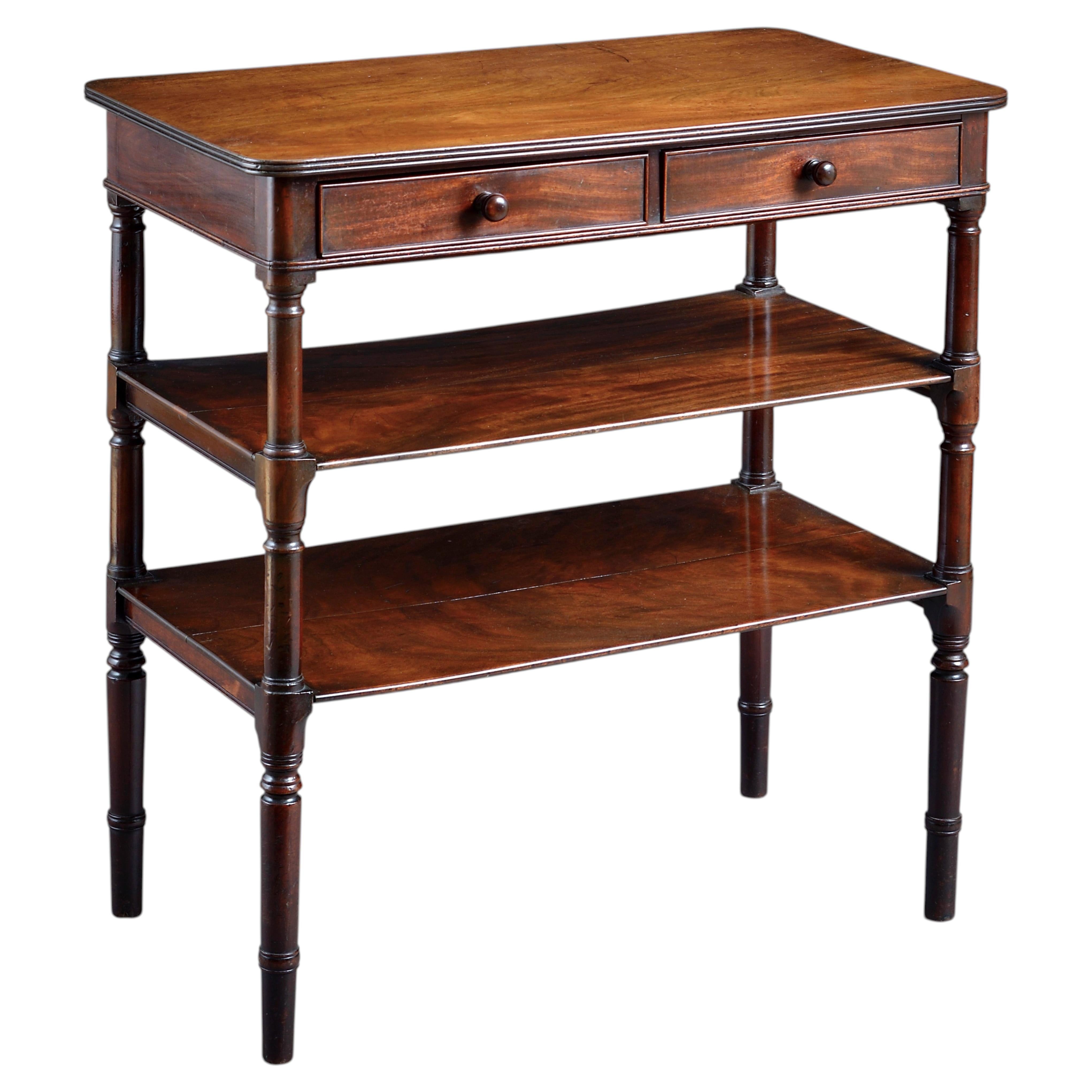 Regency Mahogany Three-Tier Side Table