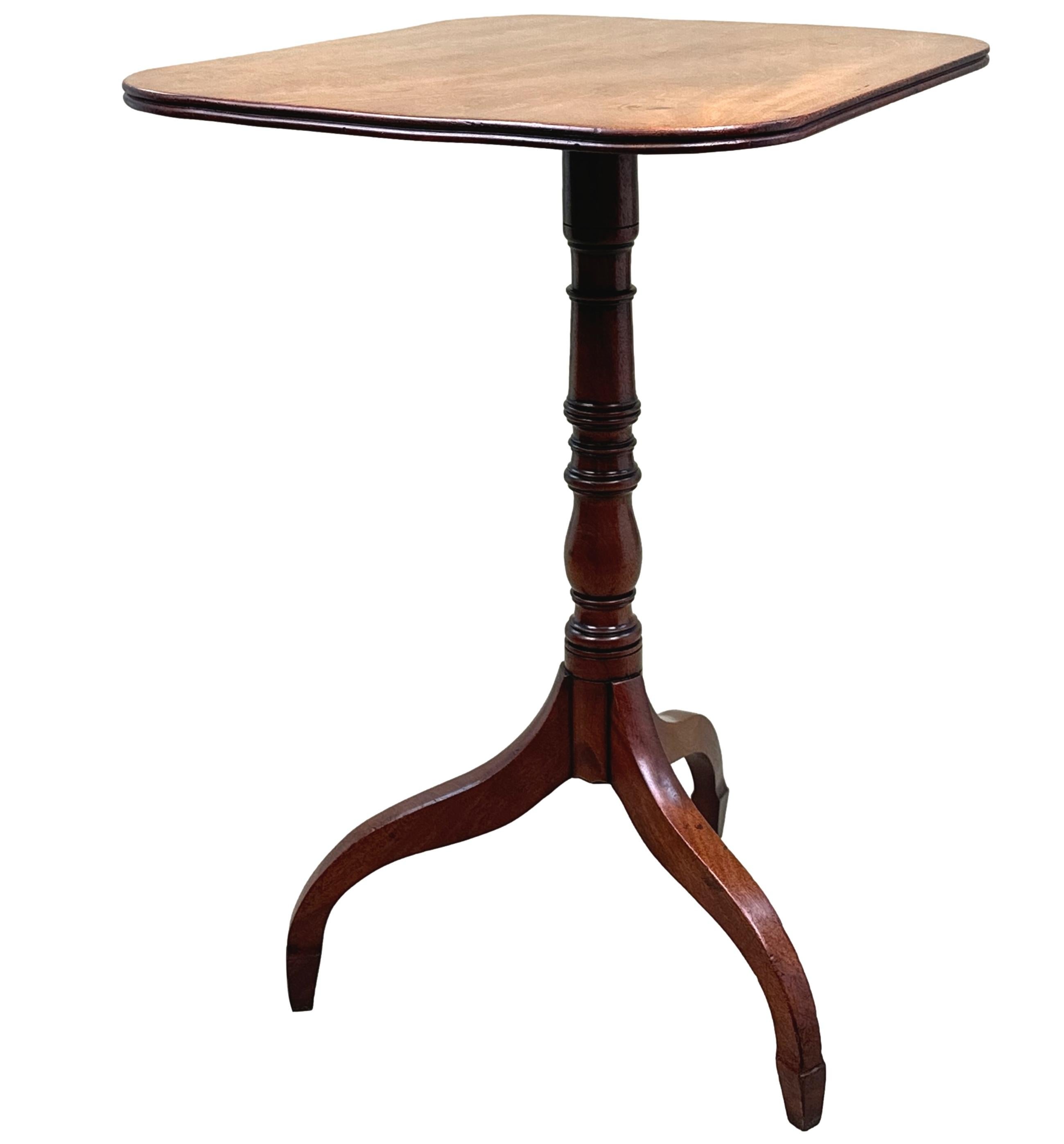 English Regency Mahogany Tilt Top Rectangular Wine Table For Sale