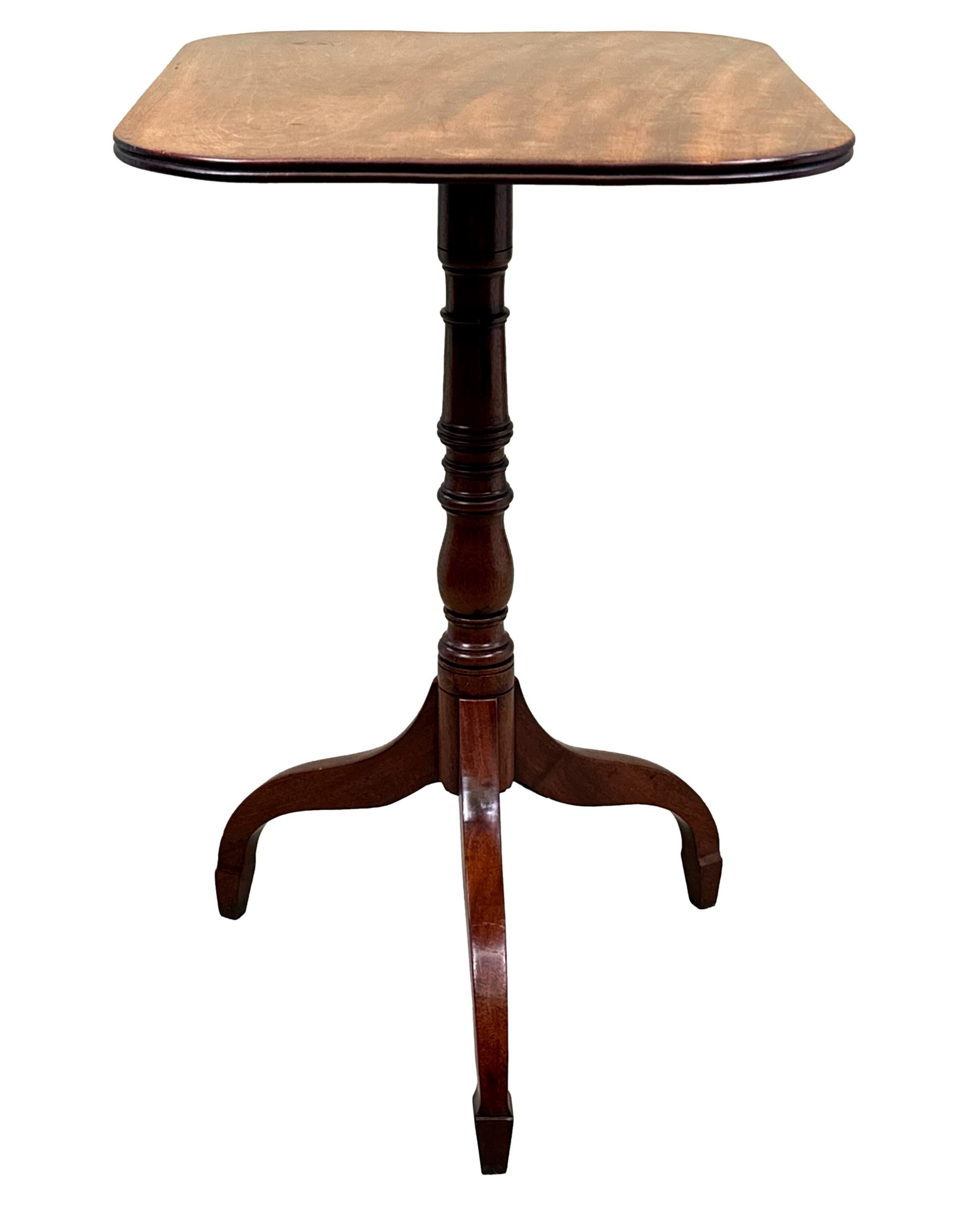 Regency Mahogany Tilt Top Rectangular Wine Table For Sale 2
