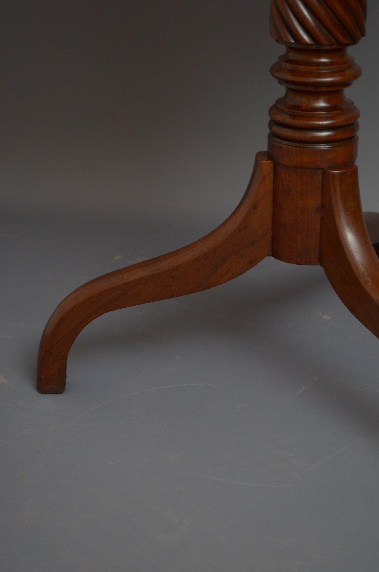 Regency Mahogany Tilt Top Table For Sale 6