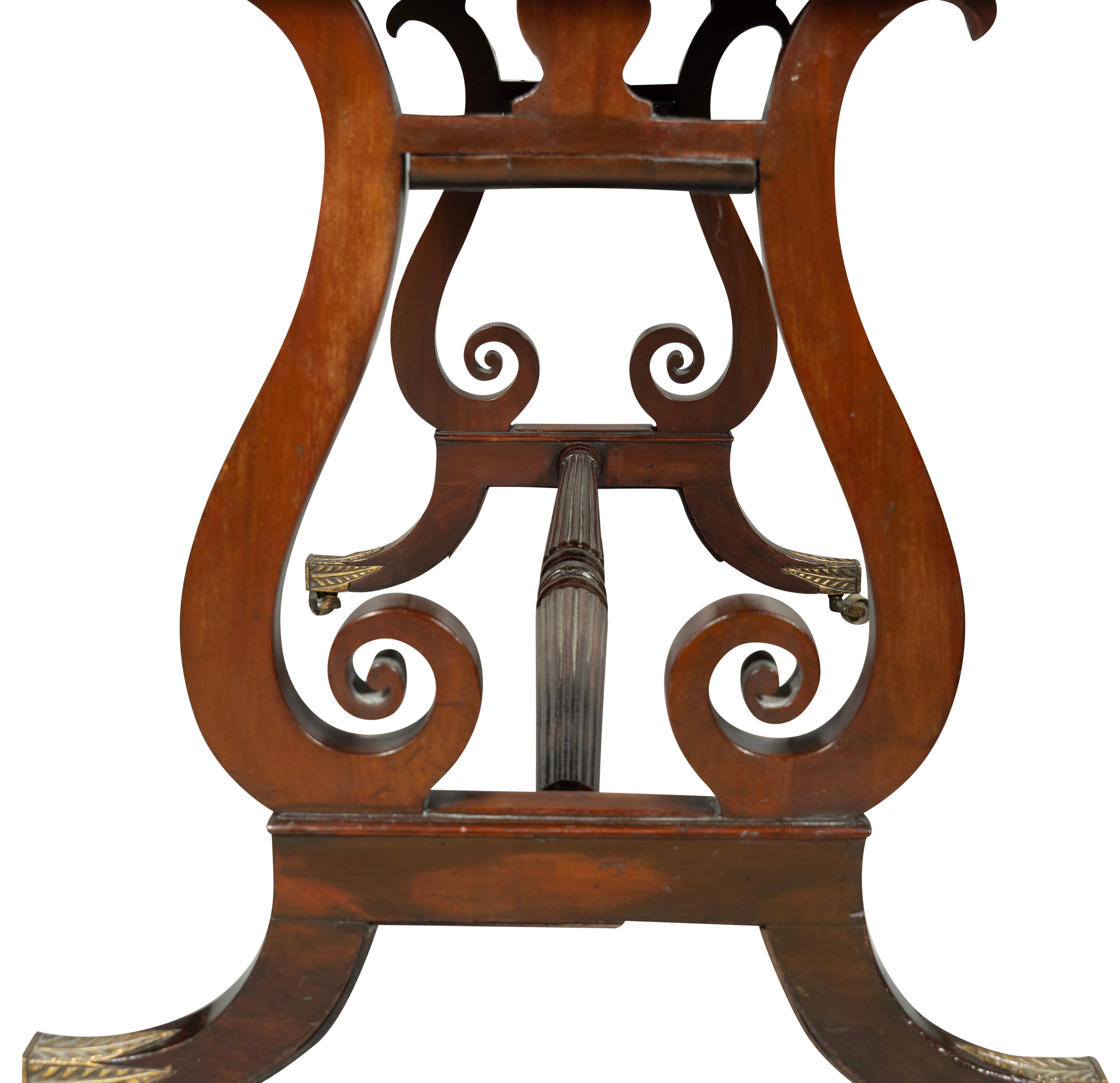 Regency Mahogany Trestle Base Writing Table For Sale 9