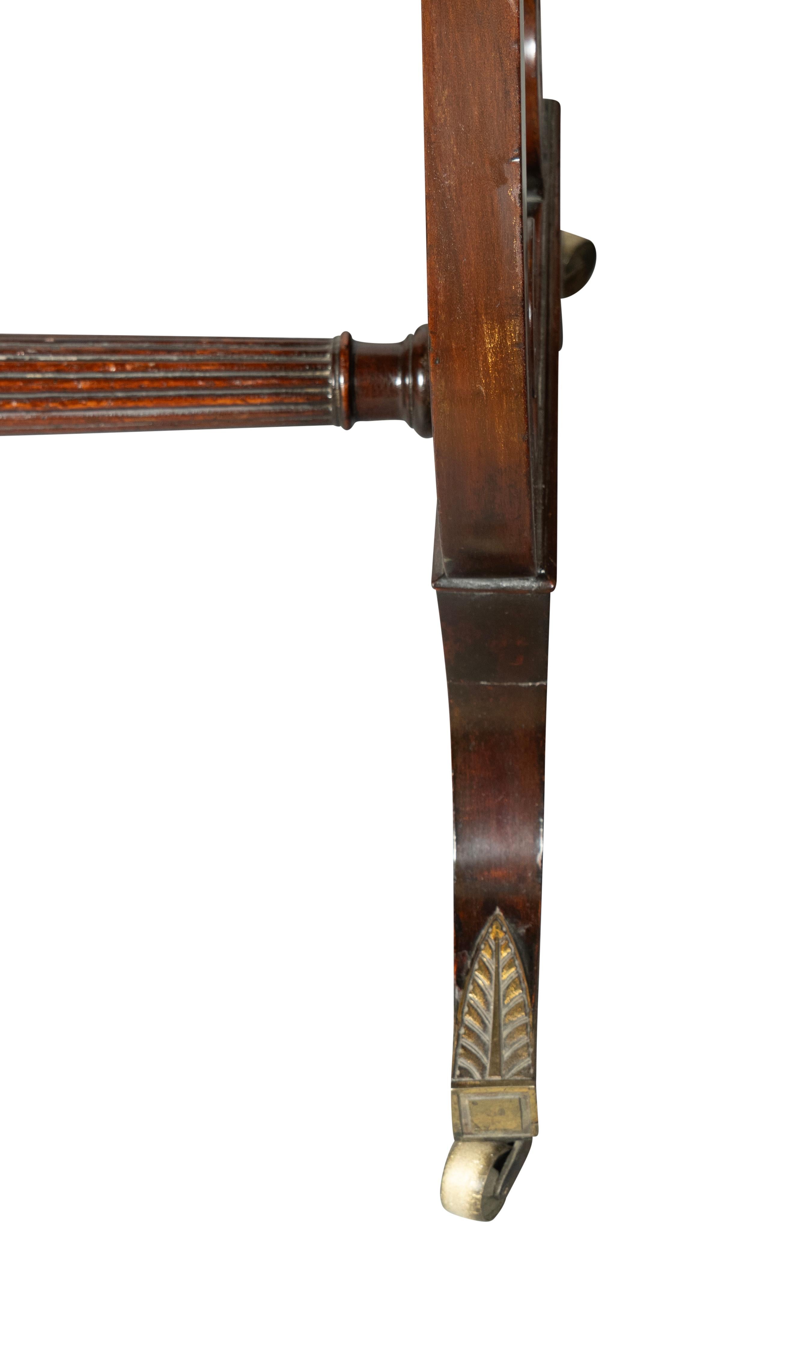 Regency Mahogany Trestle Base Writing Table For Sale 11