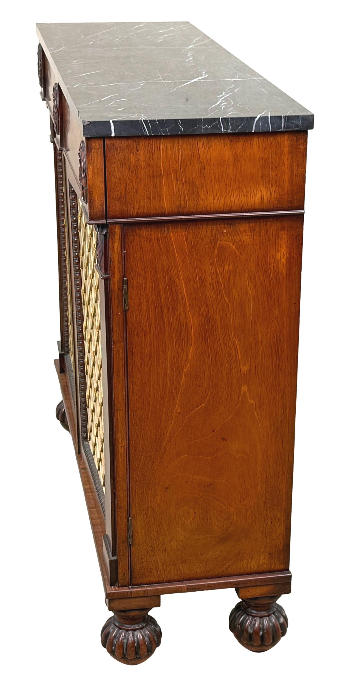 Regency Mahogany Two Door Side Cabinet For Sale 6