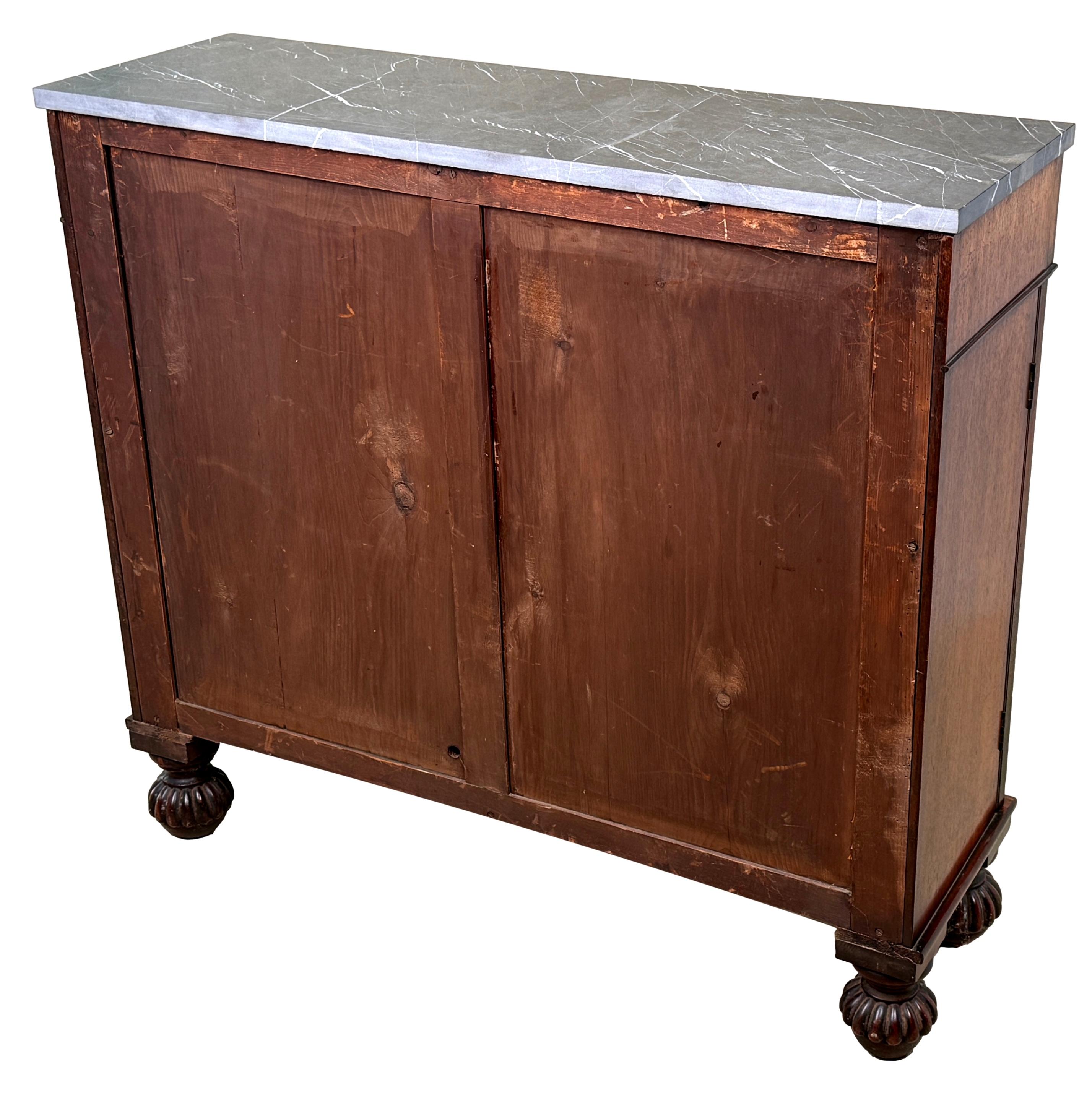 Regency Mahogany Two Door Side Cabinet For Sale 8
