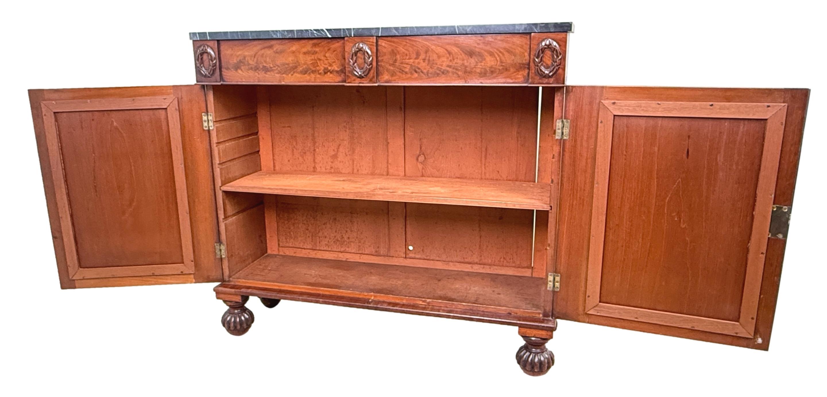 Regency Mahogany Two Door Side Cabinet For Sale 1