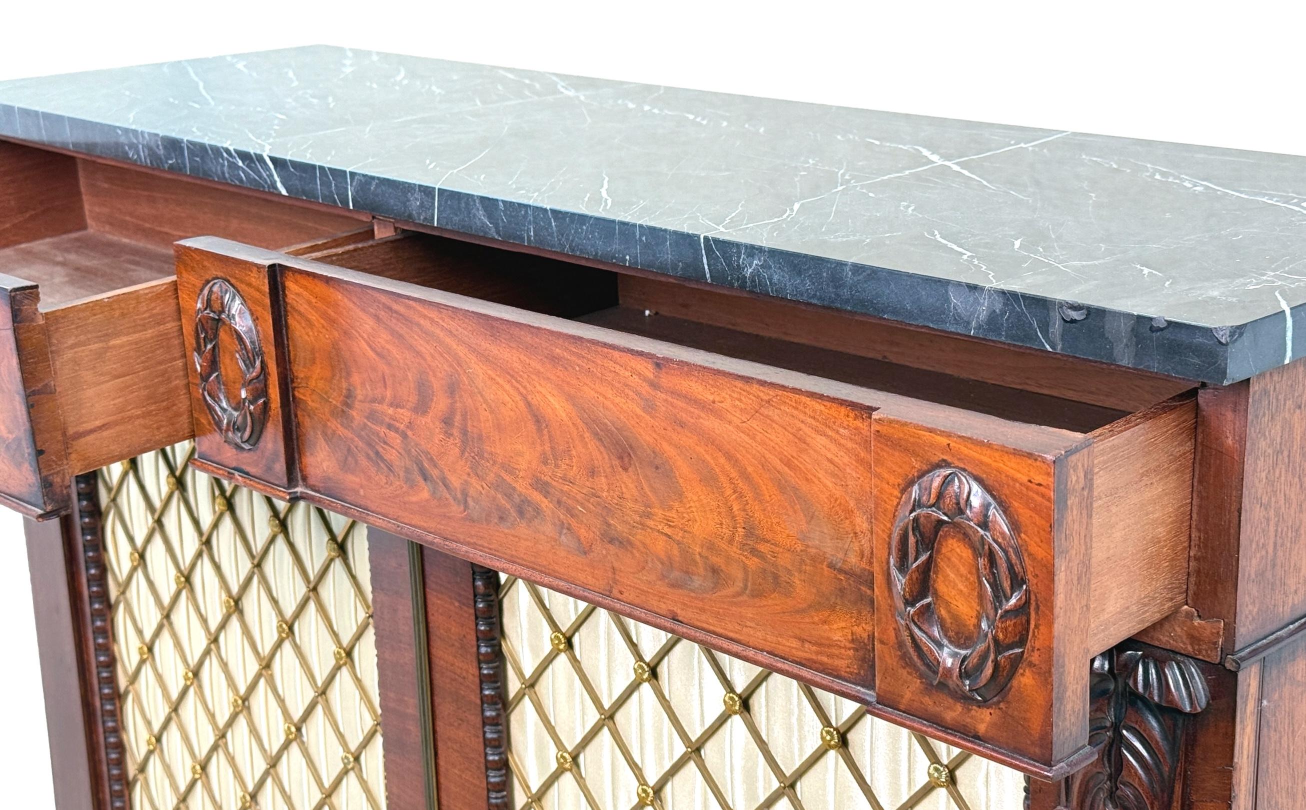 Regency Mahogany Two Door Side Cabinet For Sale 2