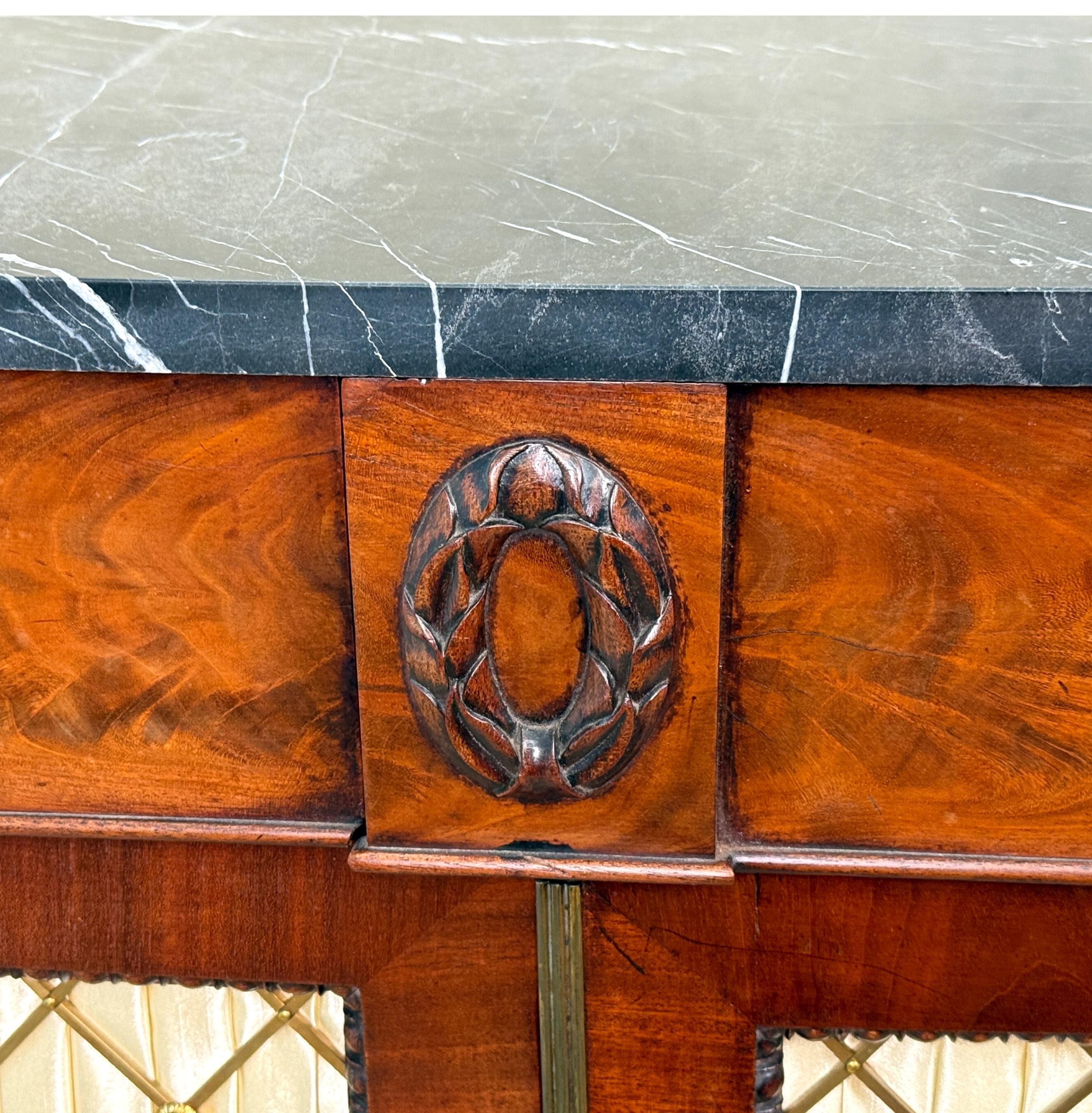 Regency Mahogany Two Door Side Cabinet For Sale 4