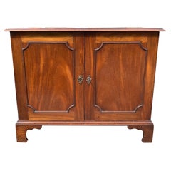 Regency Mahogany Two Door Side Cabinet / Low Linen Press