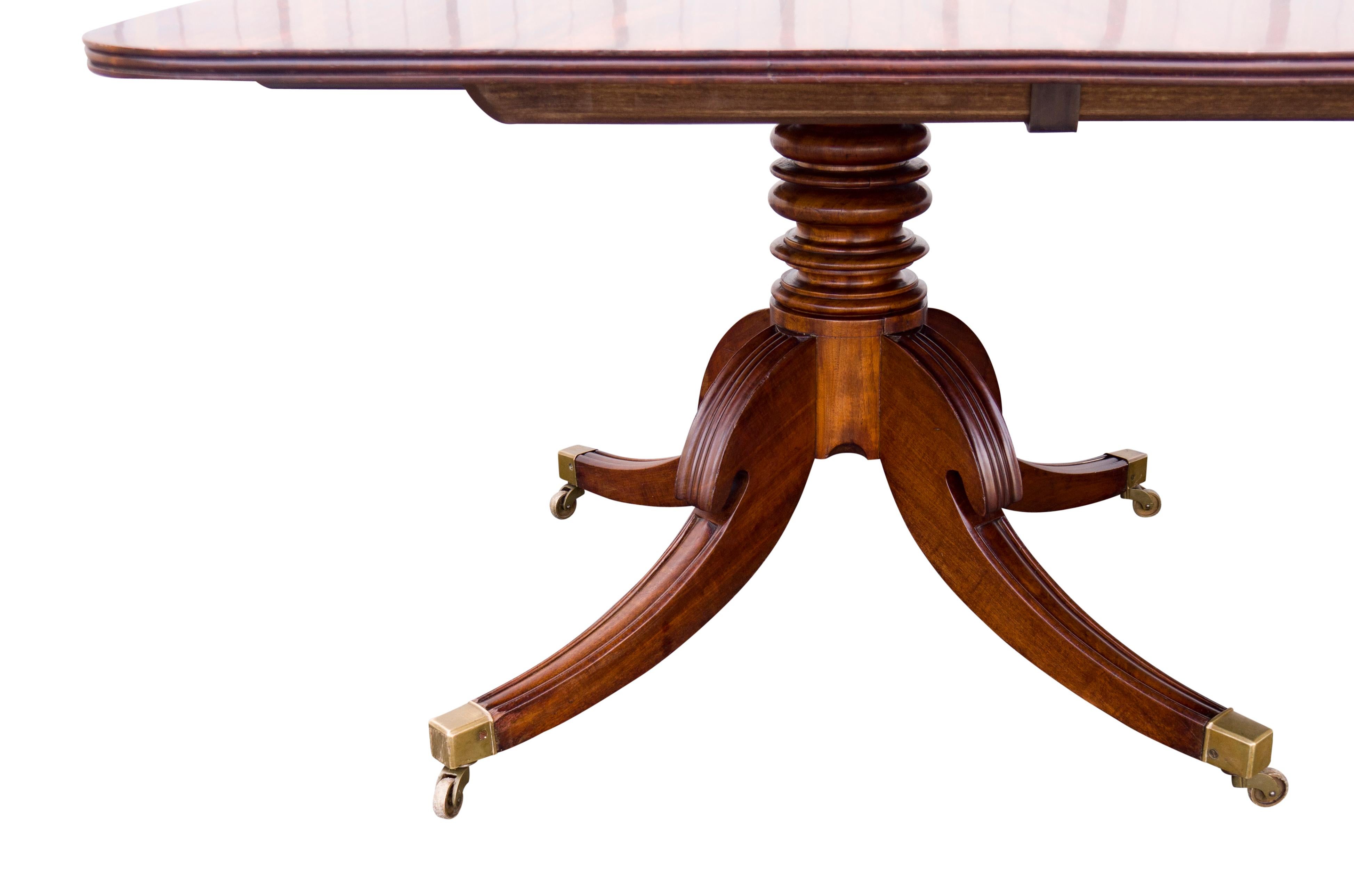 Regency Mahogany Two Pedestal Dining Table For Sale 5