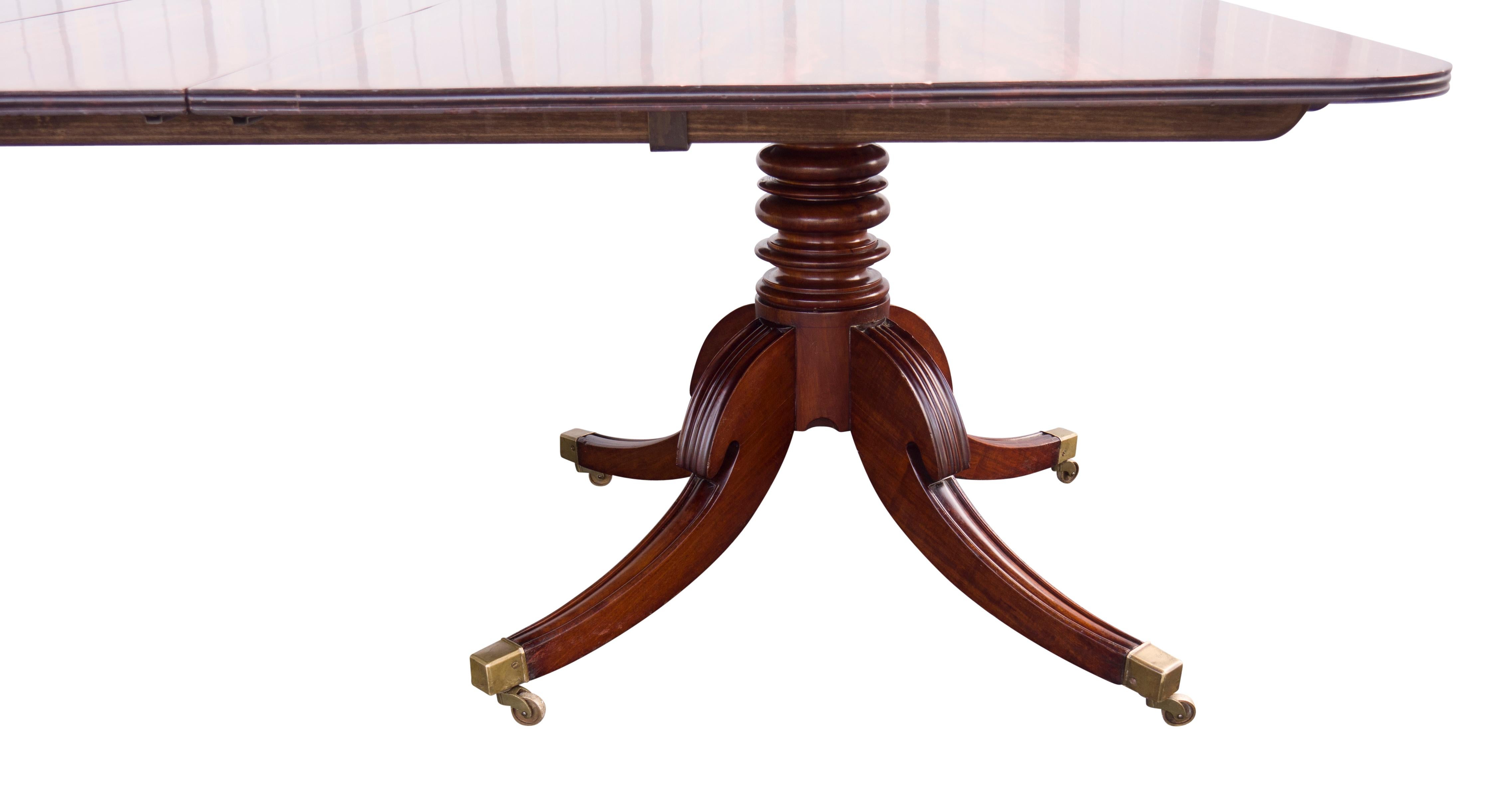 Regency Mahogany Two Pedestal Dining Table For Sale 6