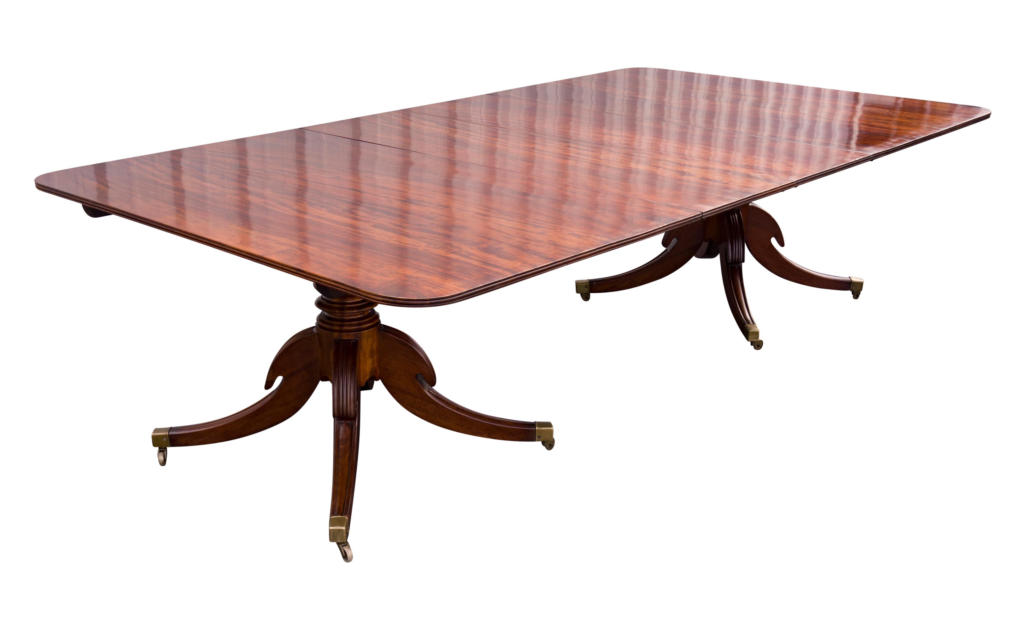 English Regency Mahogany Two Pedestal Dining Table For Sale