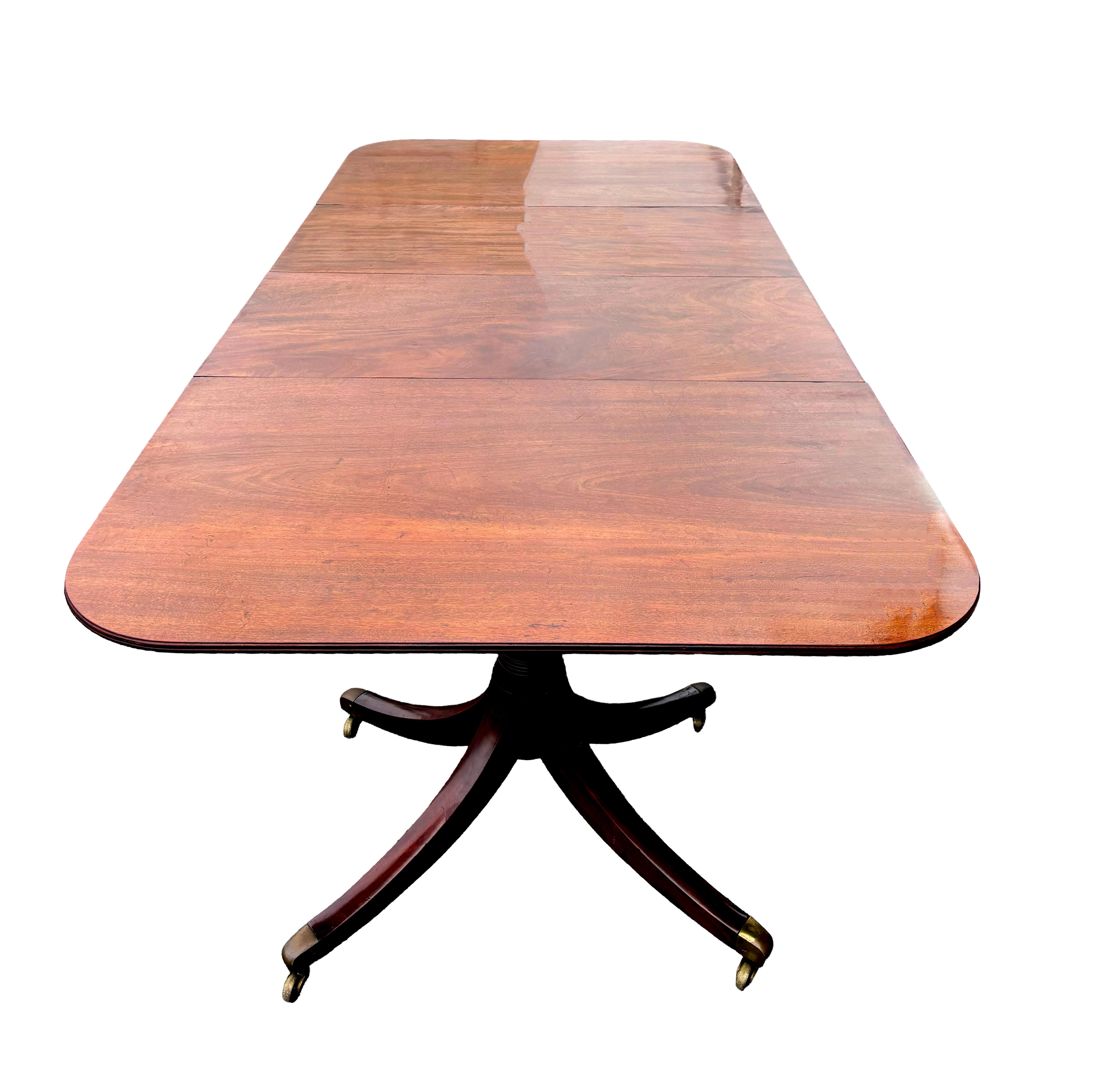 English Regency Mahogany Two Pedestal Dining Table For Sale