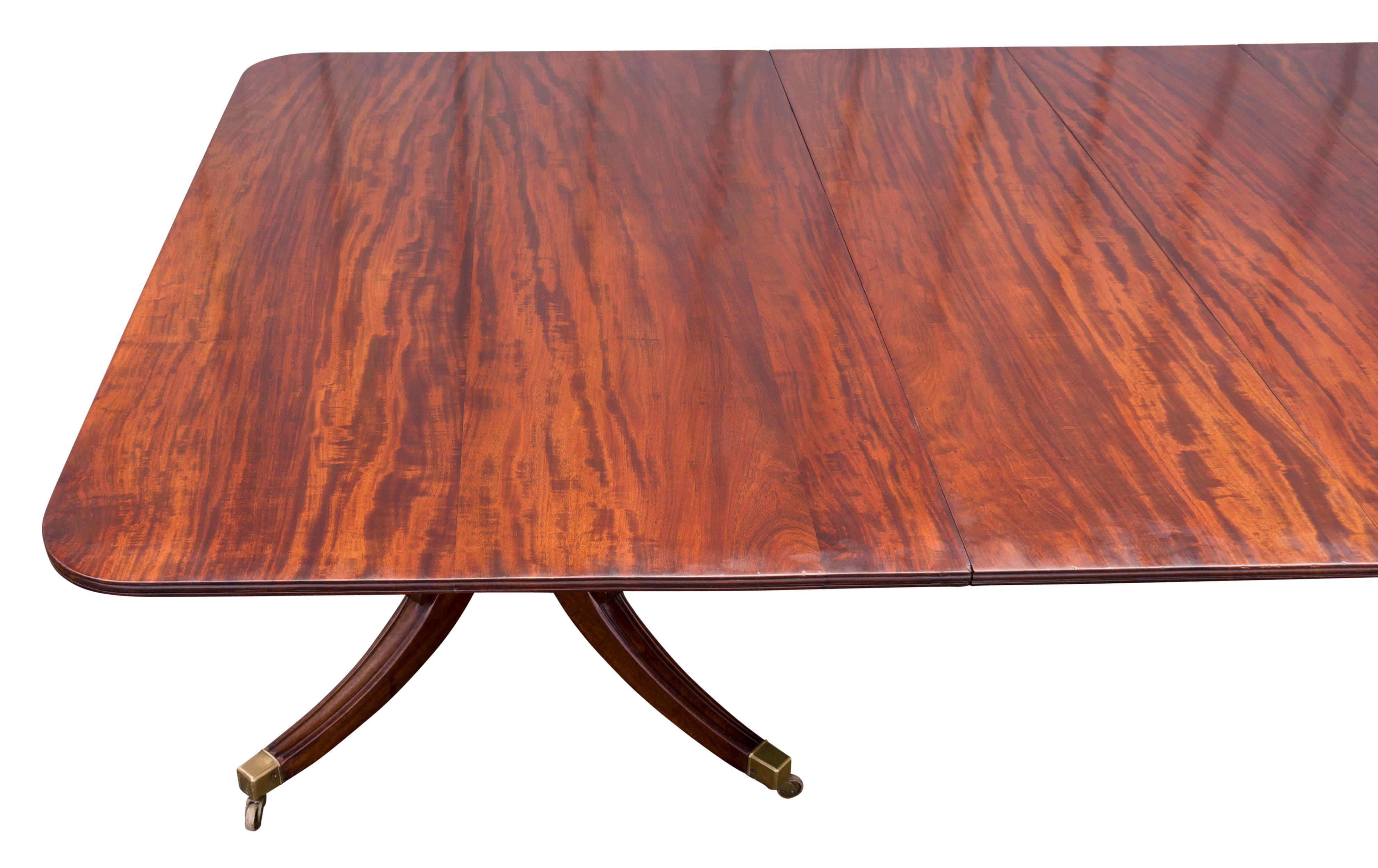 Regency Mahogany Two Pedestal Dining Table For Sale 2