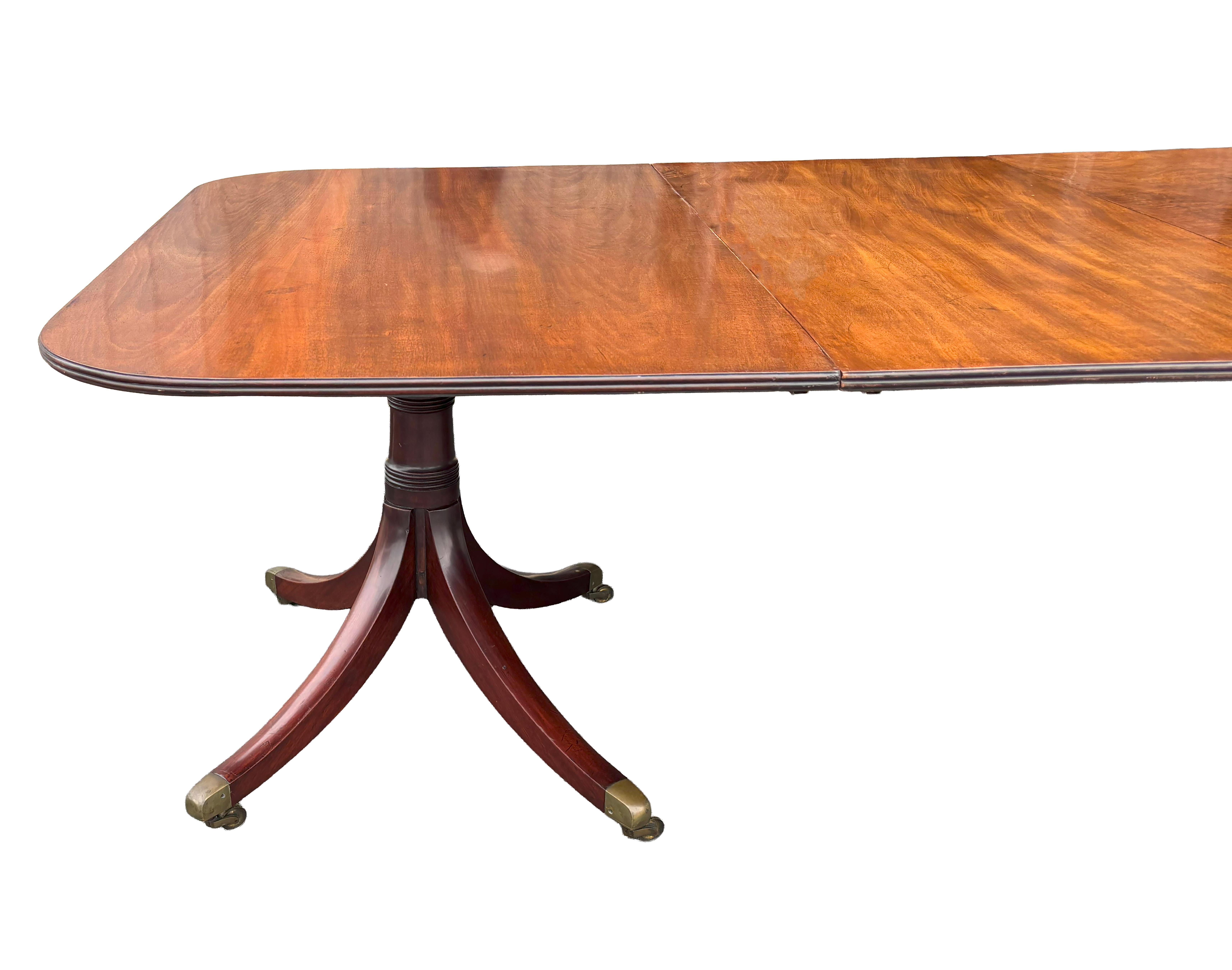 Regency Mahogany Two Pedestal Dining Table For Sale 1