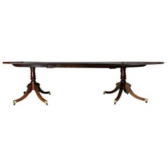 Mesa de Comedor de Dos Pedestales de Caoba Regency