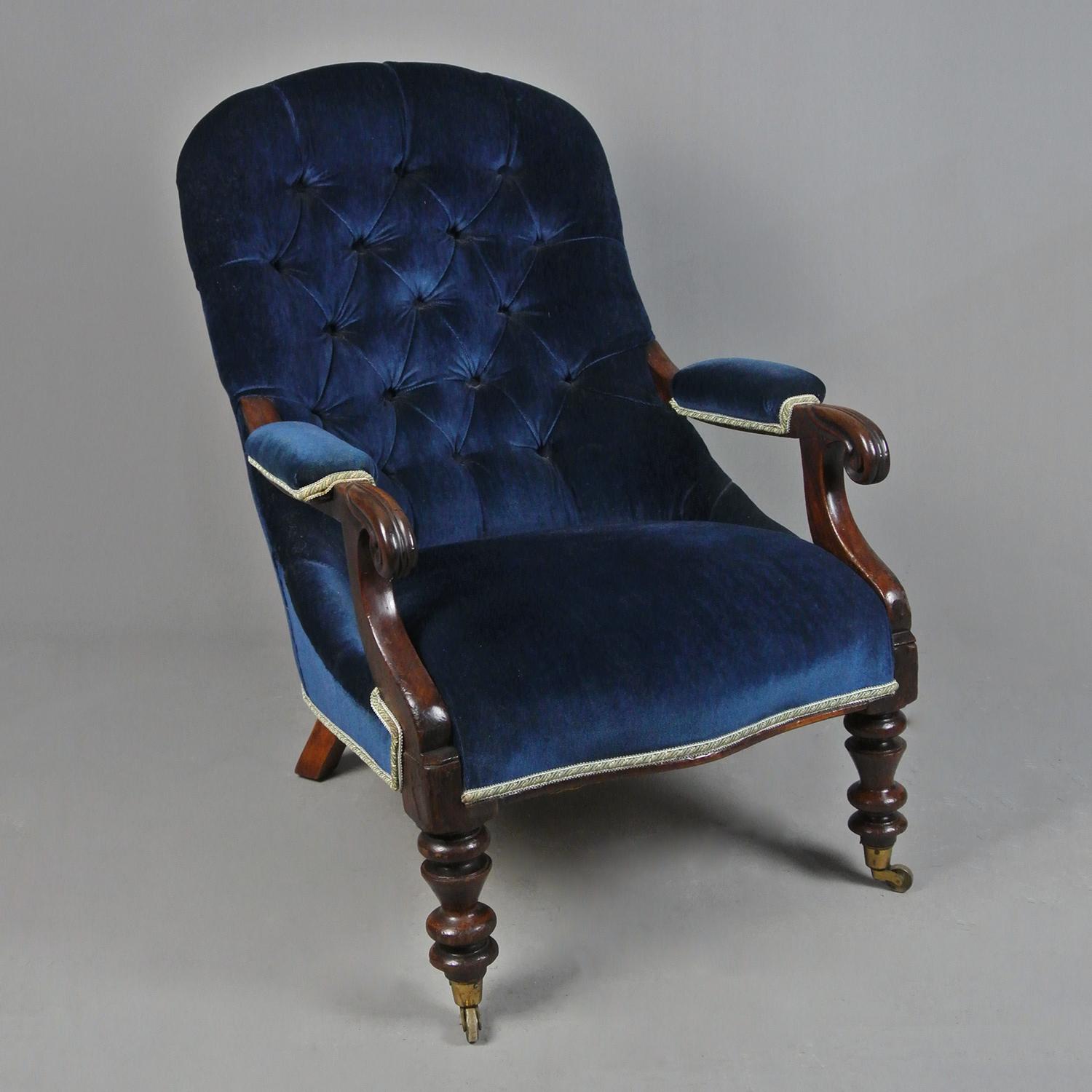 Regency Mahogany Very Comfortable Library Chair c. 1820 In Good Condition For Sale In Heathfield, GB