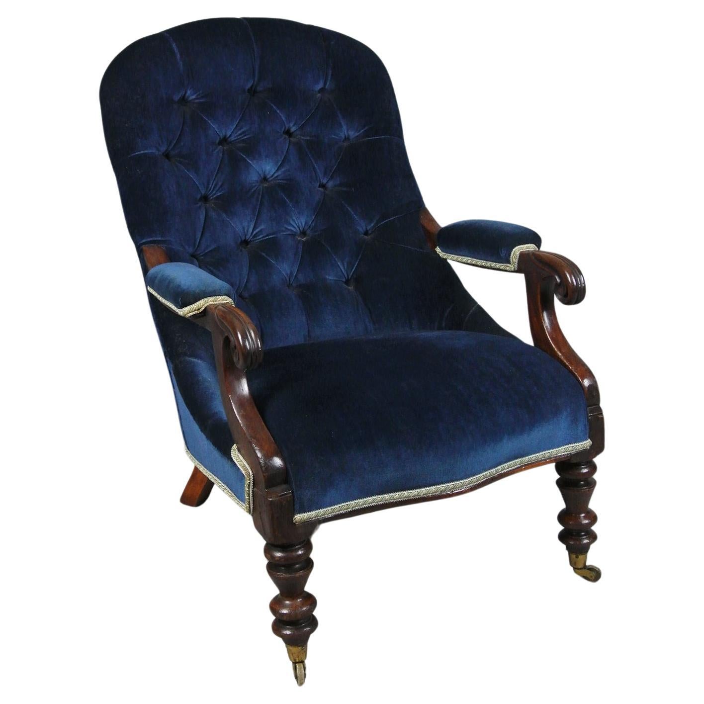 Regency Mahogany Very Comfortable Library Chair c. 1820 For Sale