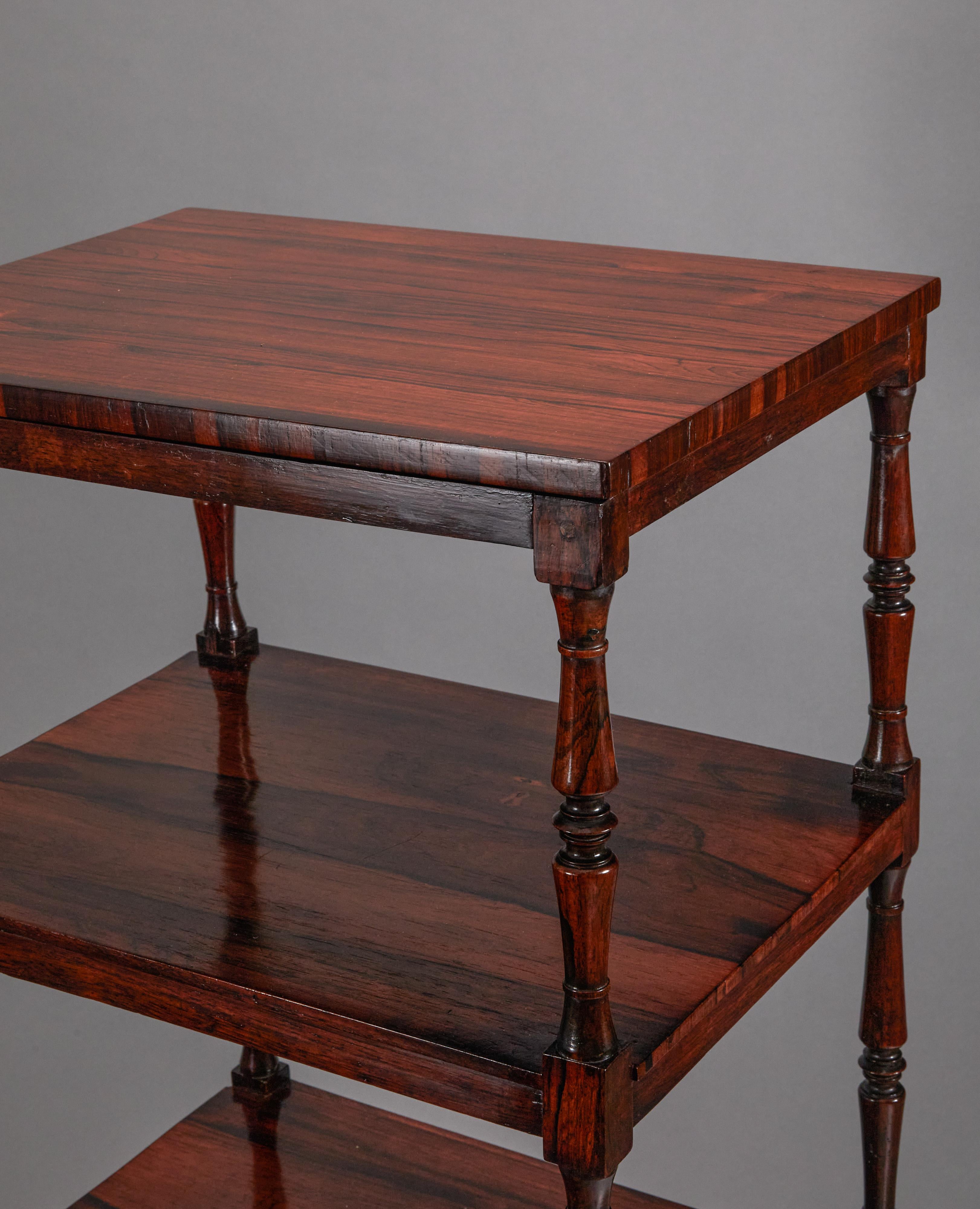 English Regency Mahogany William IV Rosewood Four Tier Etagere For Sale