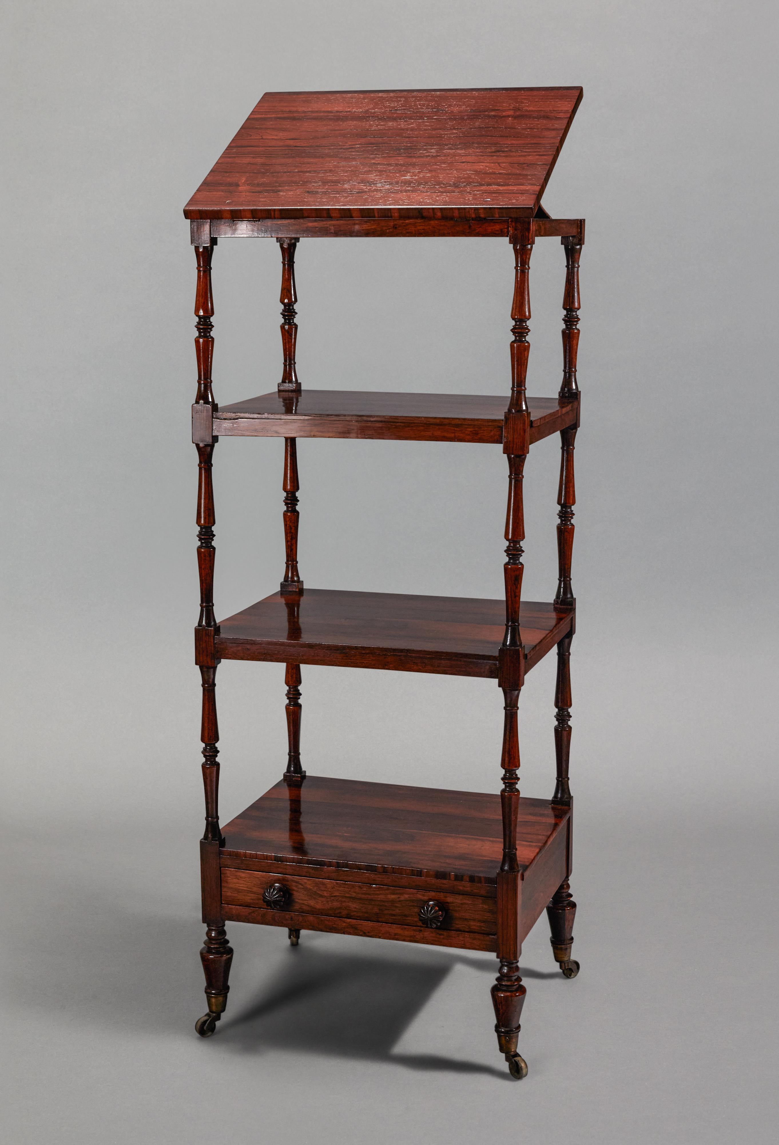 Regency Mahogany William IV Rosewood Four Tier Etagere For Sale 1