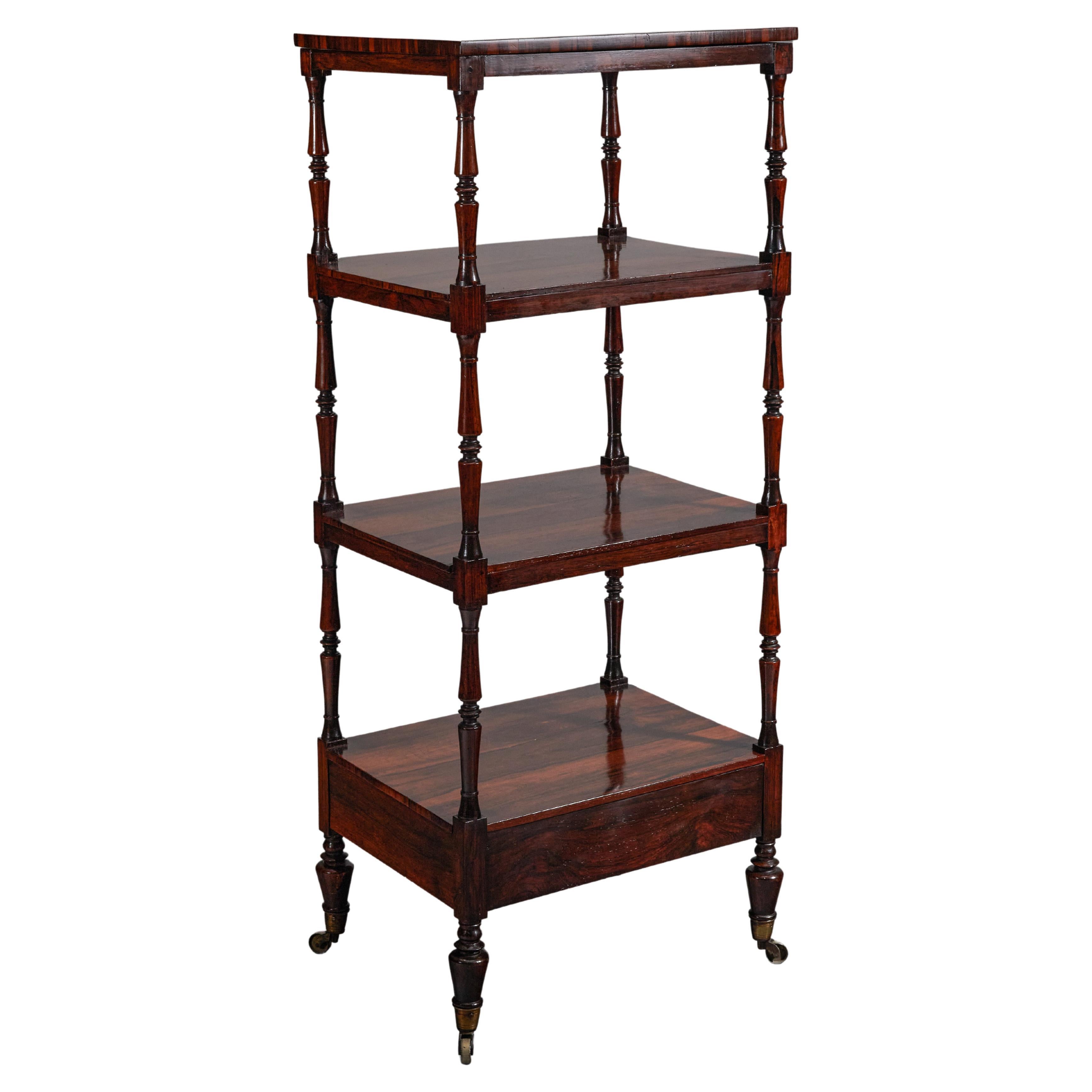 Regency Mahogany William IV Rosewood Four Tier Etagere For Sale