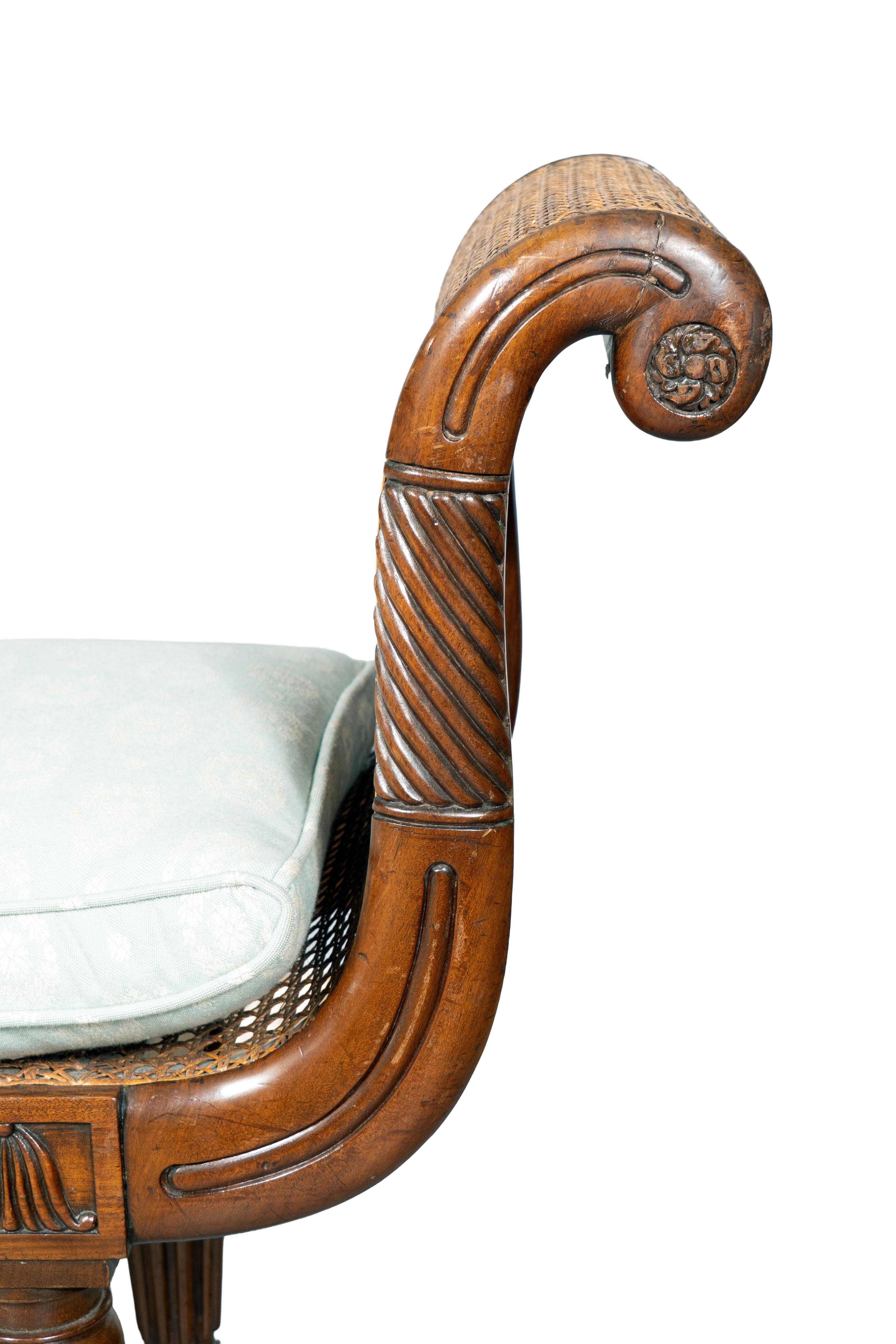 Regency Mahogany Window Bench For Sale 4