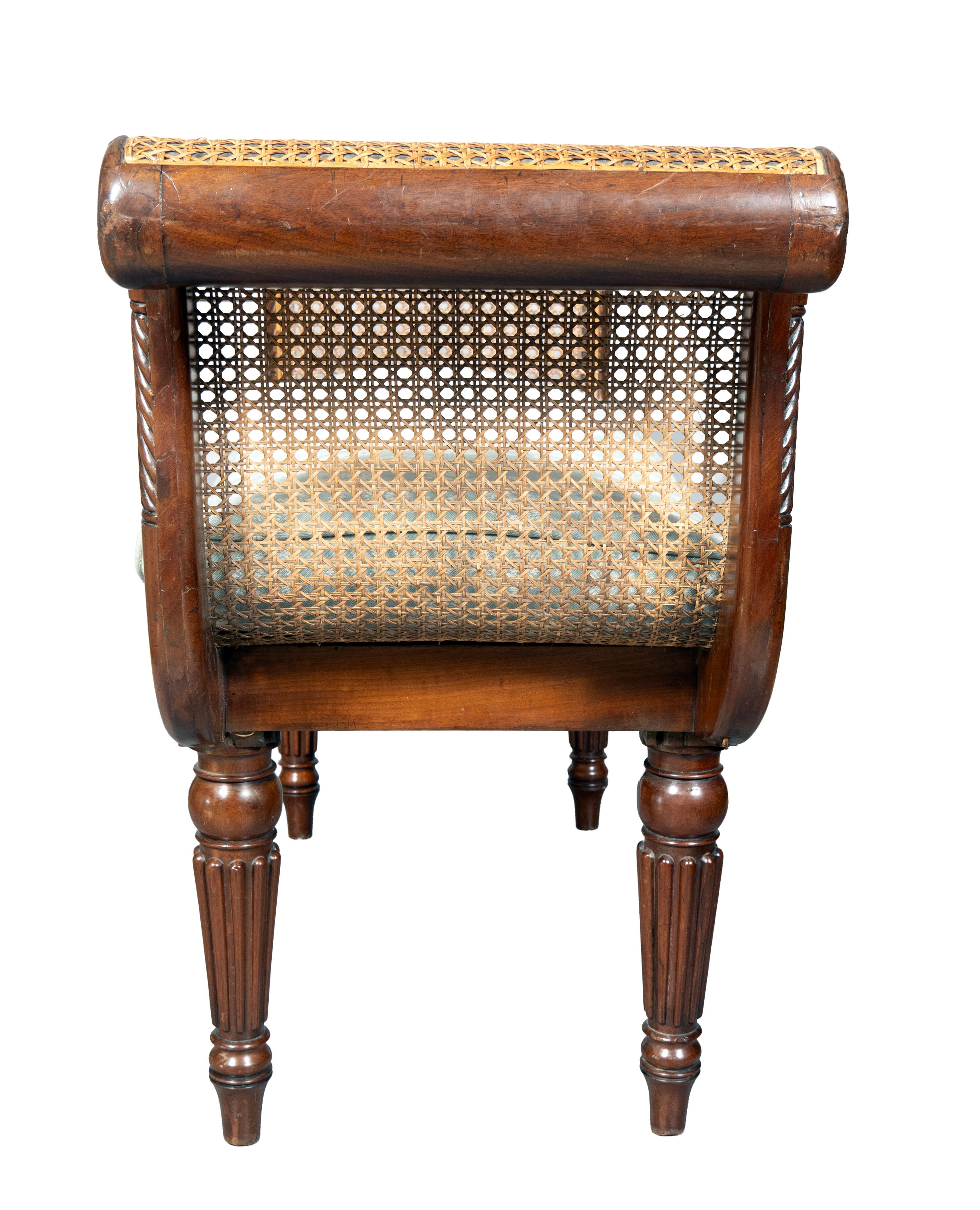 English Regency Mahogany Window Bench For Sale